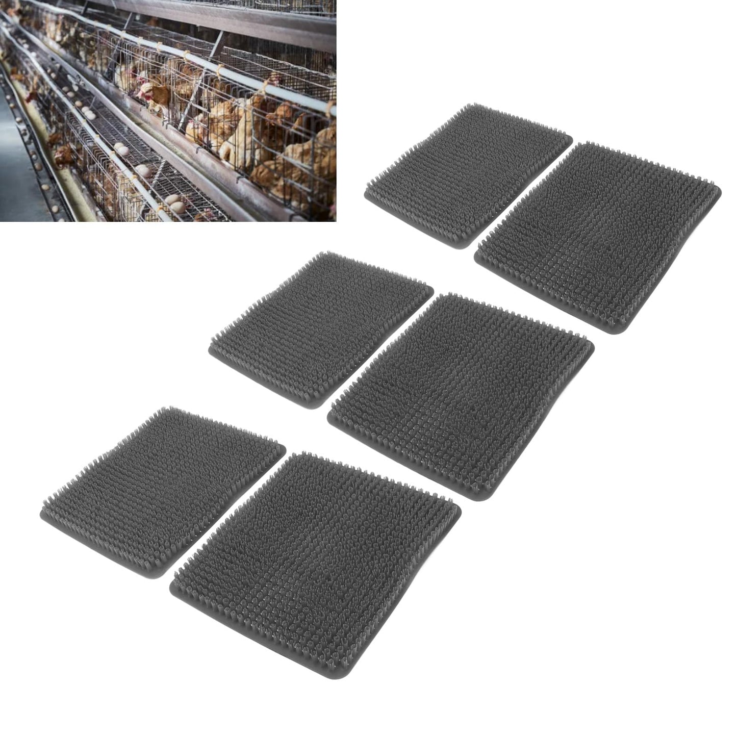 6 Pcs Chicken Nesting Box Pads, Washable Nesting Box Liners, Easy to PE Nesting Pads for Coop Chicken Egg Laying Accessory, 13.8x12.2in (Gray)