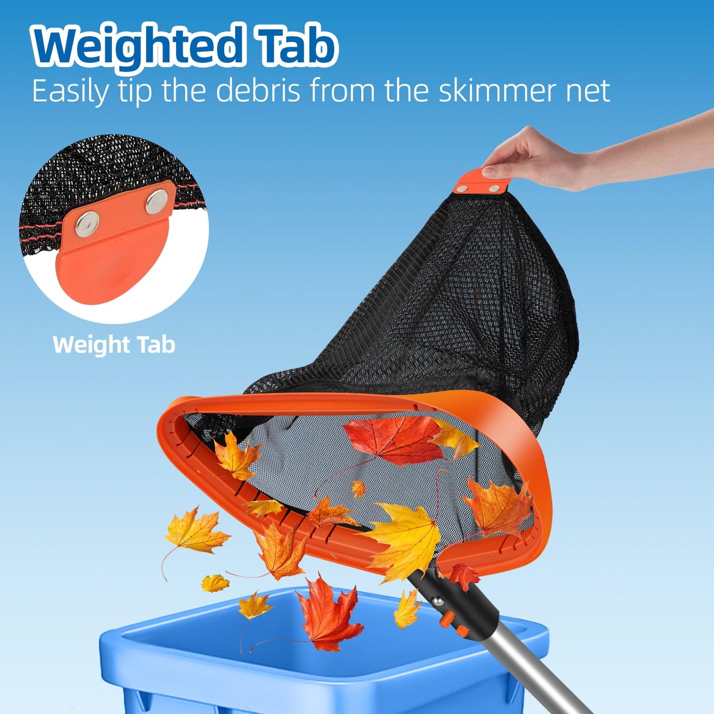 52CM Extra-Large Pool Net, Pool Skimmer Net with Double-Layer Netting Bag, Aluminum Frame, Deep Nylon Large Capacity Pool Cleaning Net, Leaf Skimmer Rake for Above Ground & In-ground Pools (No Pole)