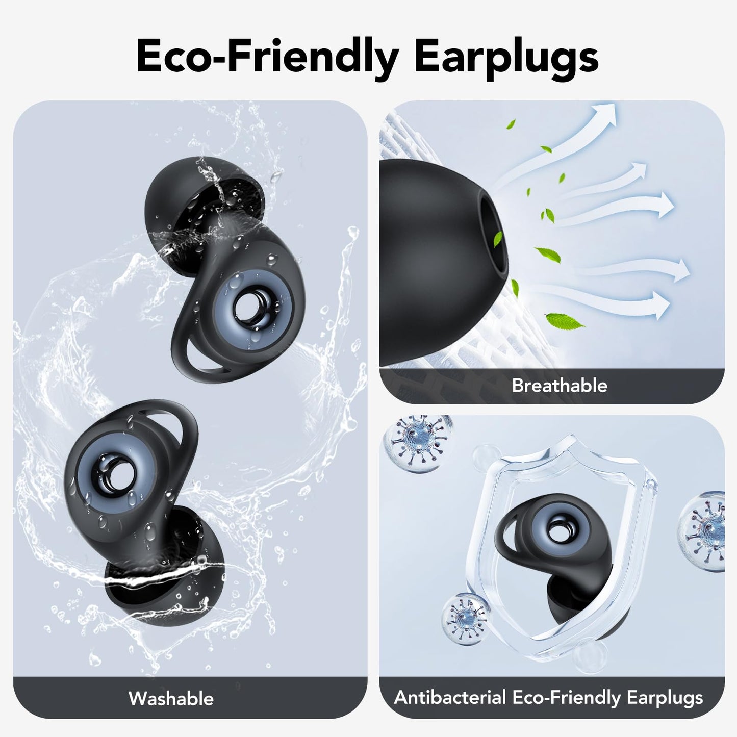 Ear Plugs for Sleeping Noise Cancelling 45dB, Concert, Soft and Reusable Silicone Hearing Protection Earplugs with 8 Eartips in 4 Sizes(XS/S/M/L), Carrying bag,for Sleeping,Concert,Working,Travelling