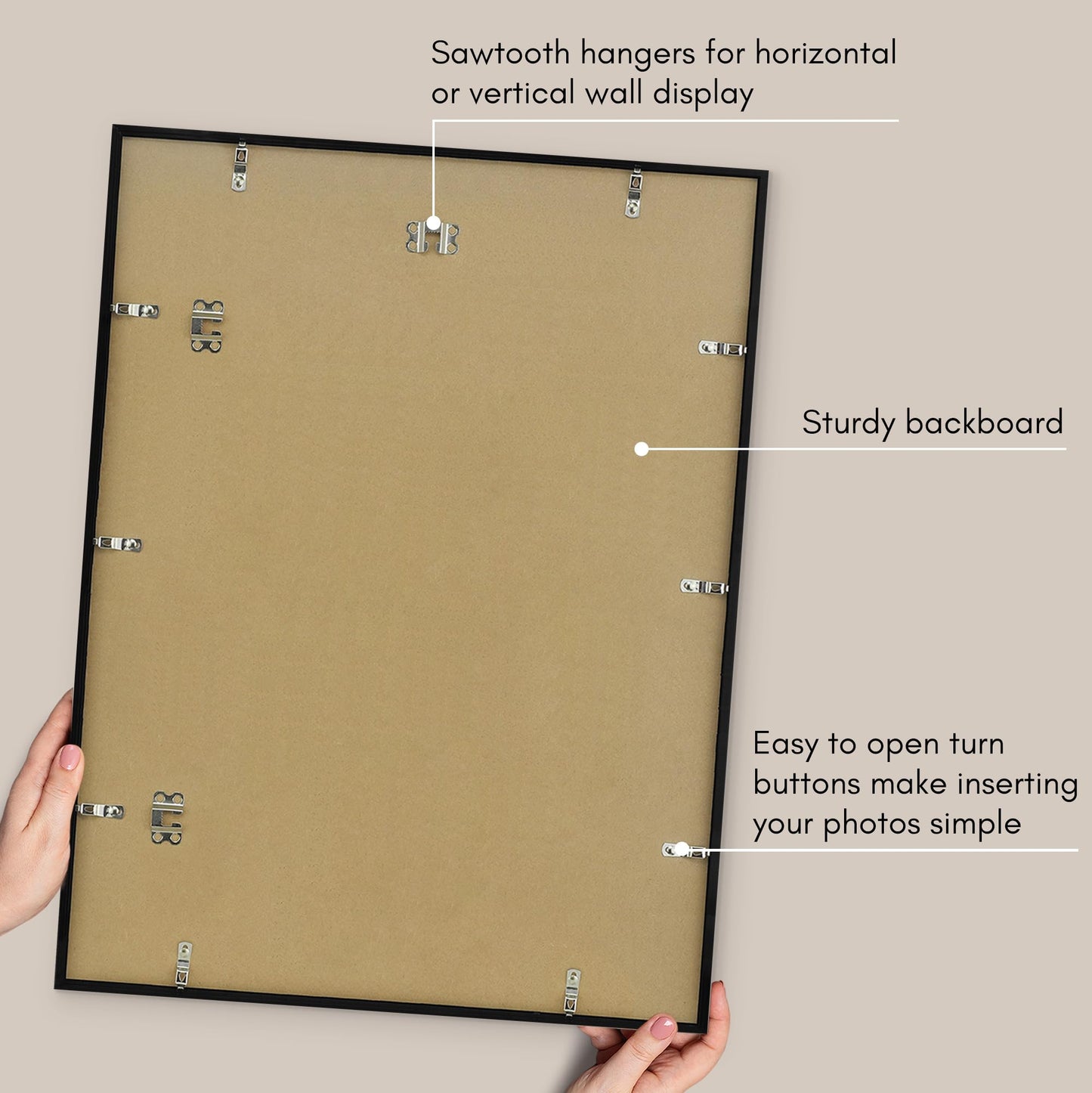 Americanflat 20x26 Picture Frame with Polished Plexiglass - Use as 11x14 Frame with Mat or Display 20x26 Photo Without Mat - Streamline Collection - Thin Border Picture Frames for Wall - Black