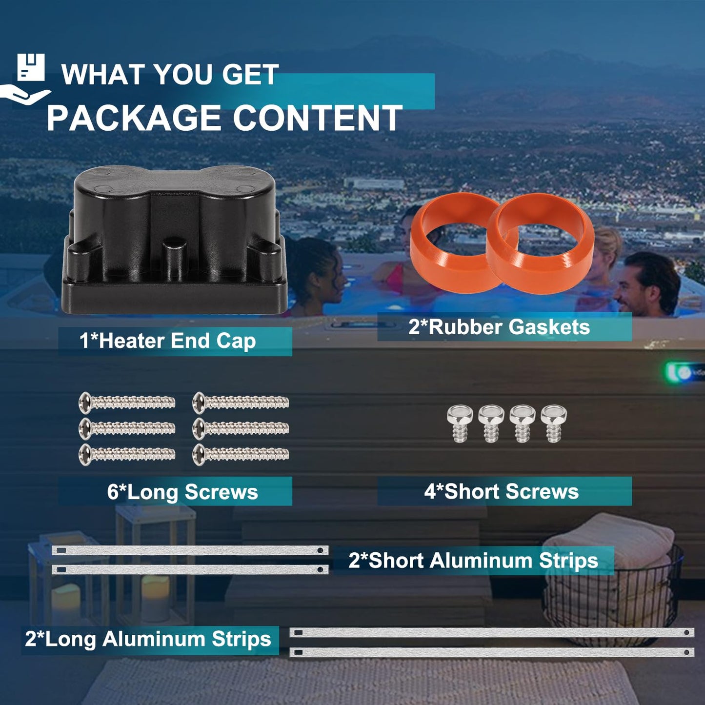 78077 Heater End Cap Replacement Kit for Hot Spring Limelight and Tiger River Hot Tub Heater 2 Barrel