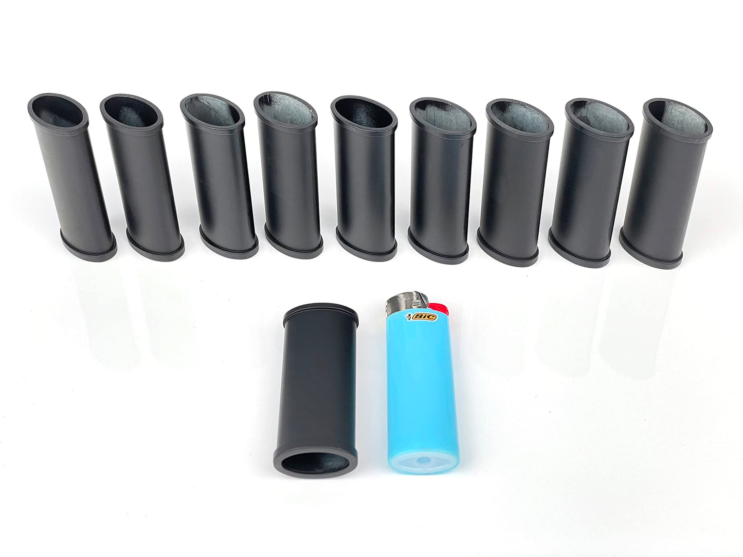 Blank Metal Lighter Case Customizable Reusable Lighter case for Regular Bic J6 lighters - 10 Pack (Matte Black)