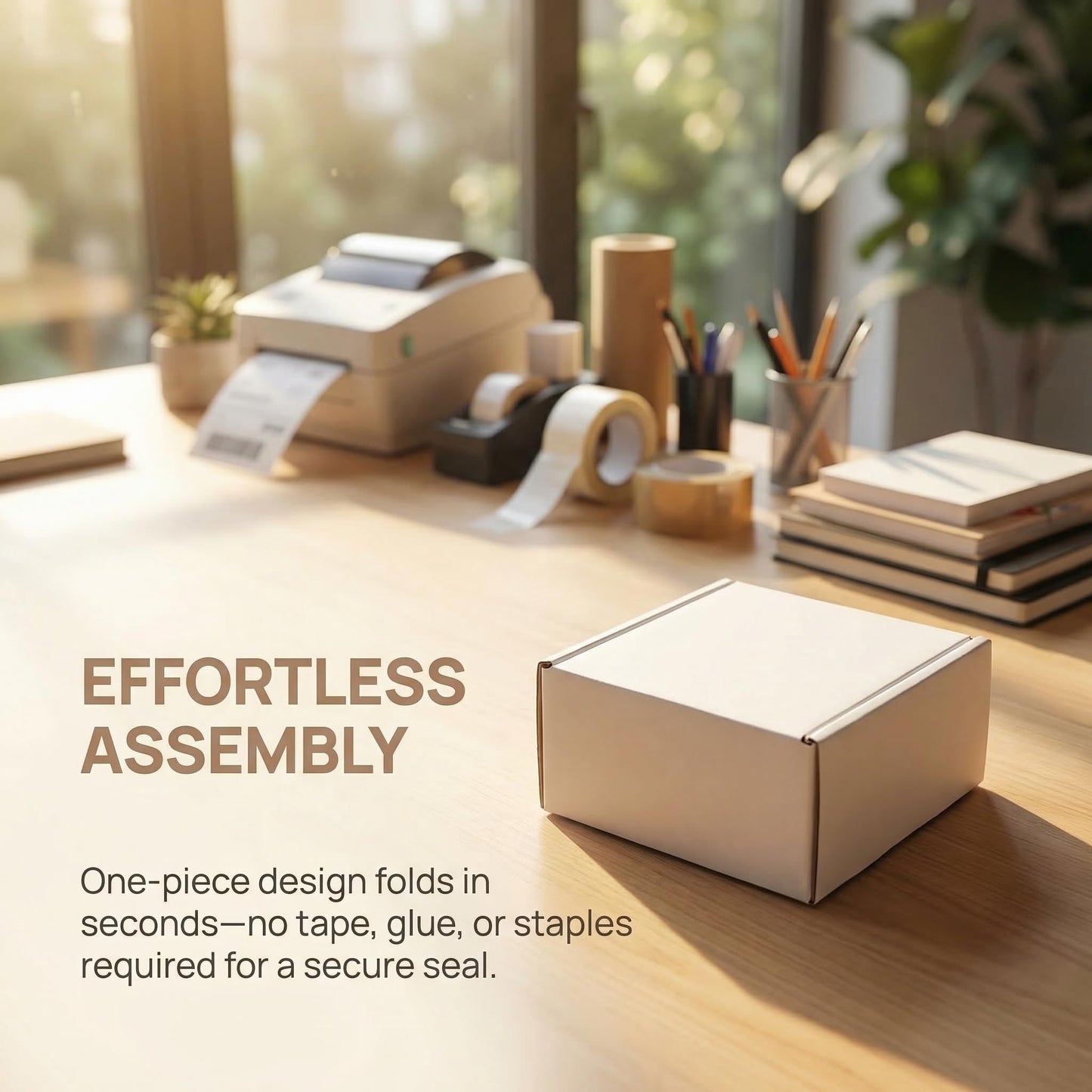 Cedilis 75 Pack Corrugated Mailer, 4x4x2 Inches Shipping Boxes, Small Cardboard Box for Shipping Mailing and Storing, Recyclable, Crush Proof, Oyster White