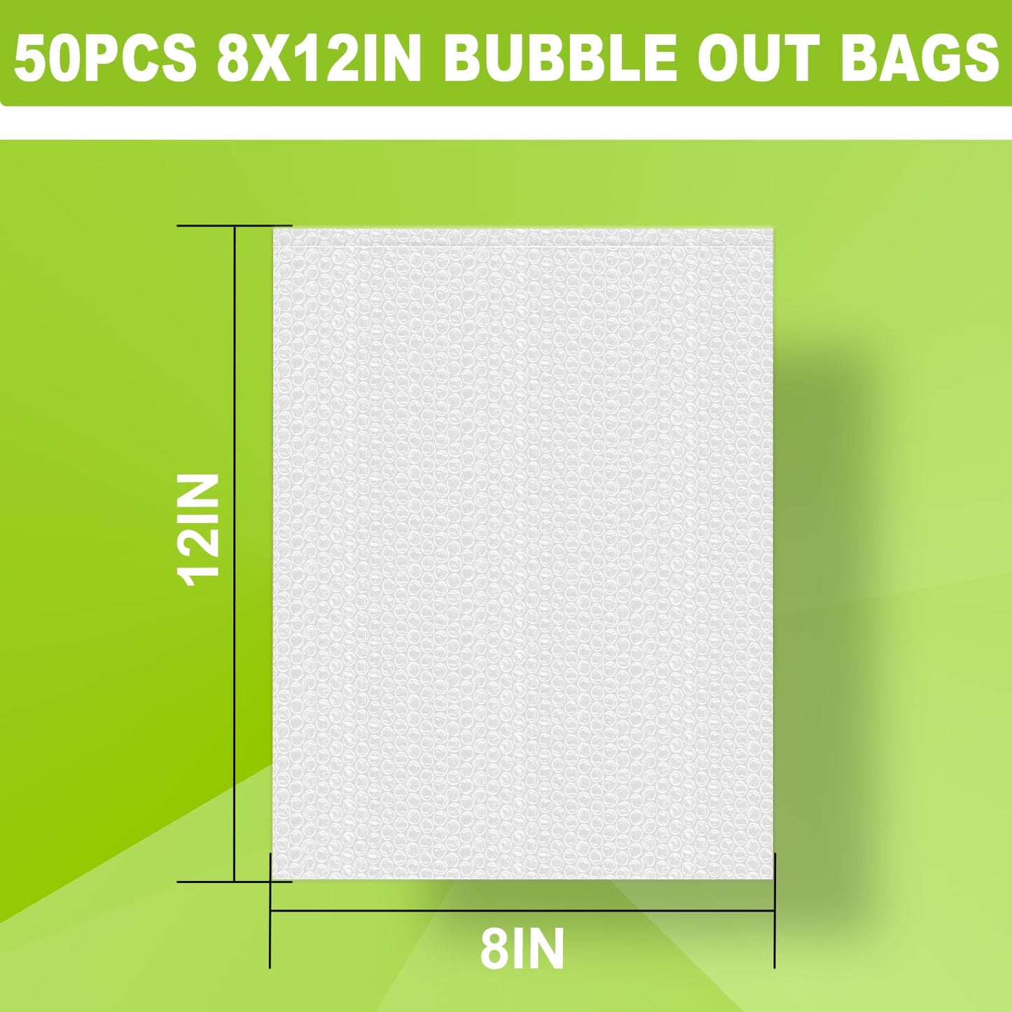 50 Pcs Bubble Pouch Wraps, 8''x12'' Clear Bubble Out Bags for Packing, Double Walled Cushioning Bags for Shipping, Storage and Moving(Not Self-Seal)
