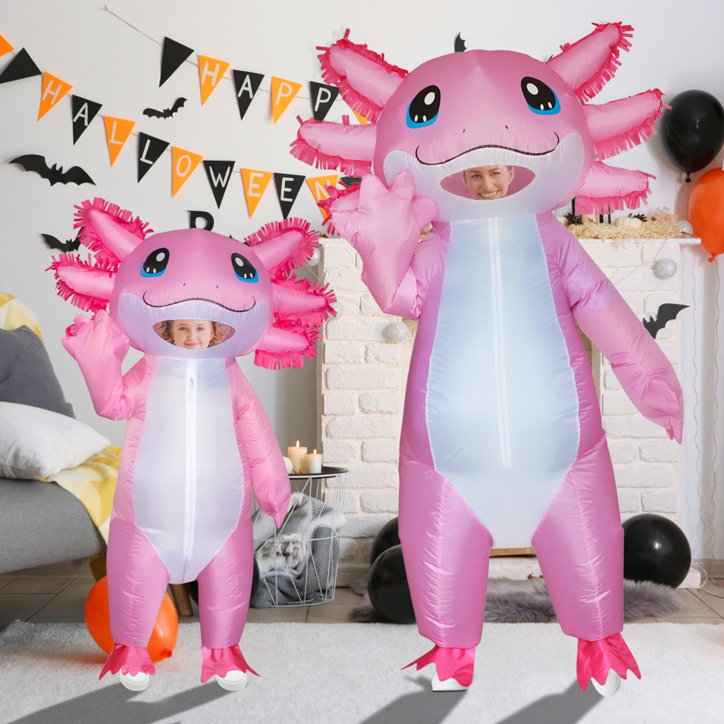 Stegosaurus Inflatable Axolotl Costume for Kids Halloween Kid Blow Up Costume Deluxe Pink Costumes for Cosplay Party