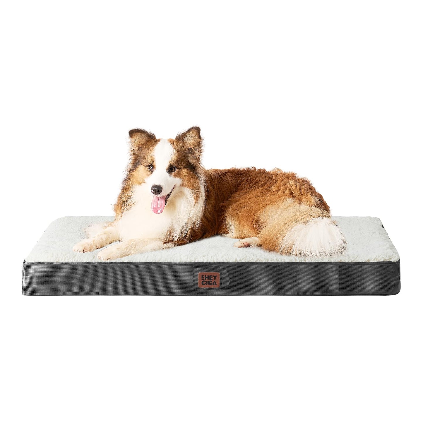 EHEYCIGA Dog Bed Large XL, Orthopedic XL Dog Beds for Extra Large Dogs, Washable Dog Mattress with Removable Cover and Non-slip Bottom, Pet Bed with Foam, Beige