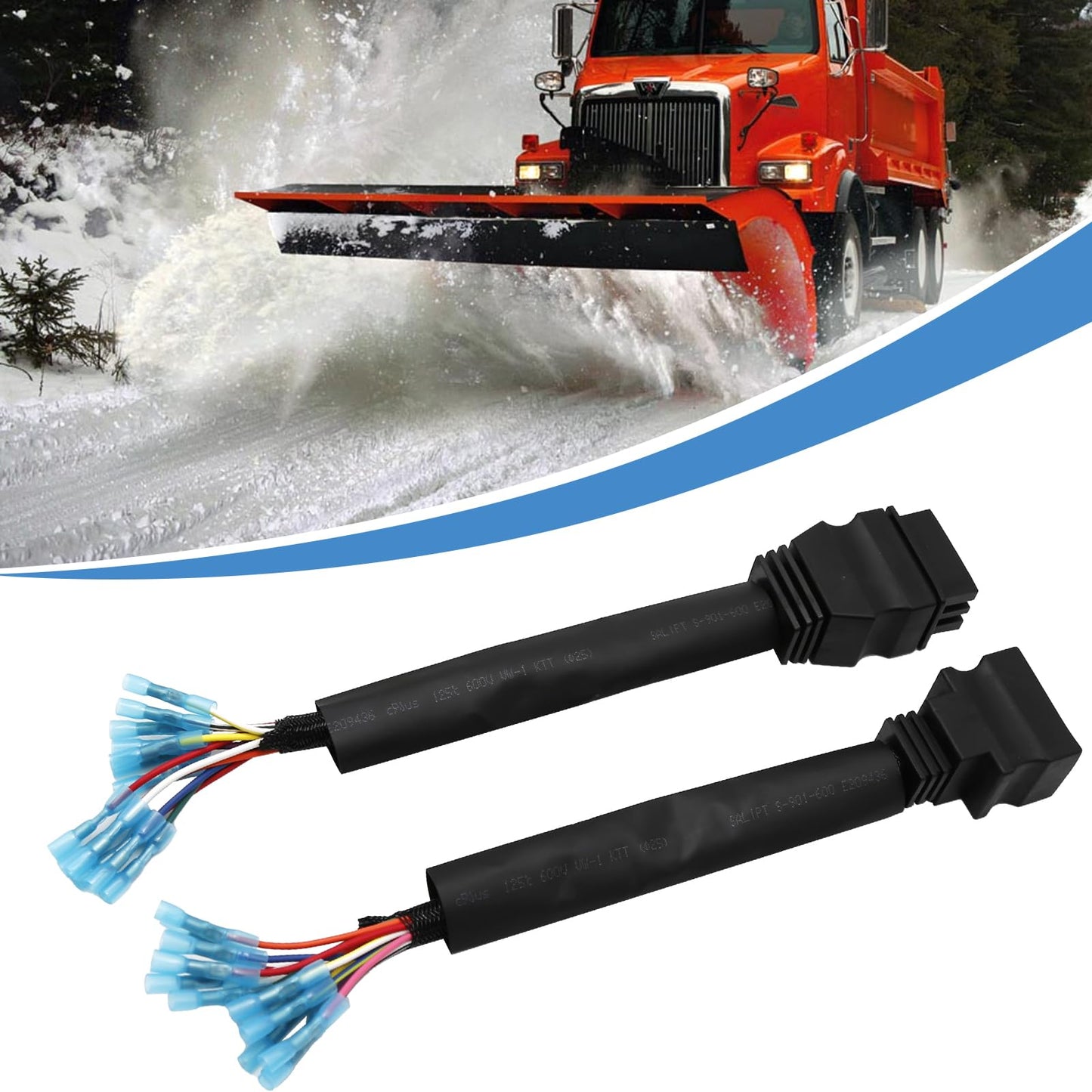 VIKKSAER MSC04753 13 Pin Snow Plow Wiring Harness Repair Kit, Replacement for Boss Snowplow Blade Connector MSC04754, 2 Pack