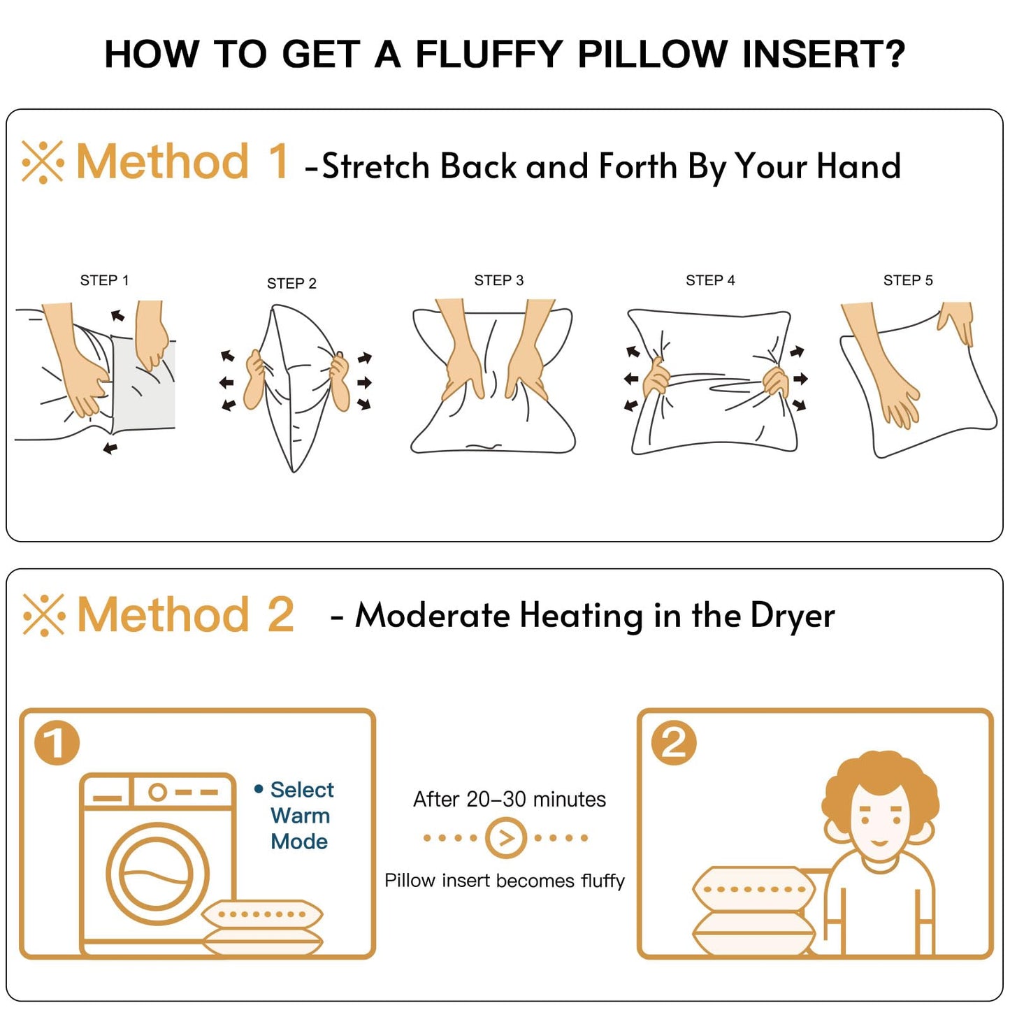 OTOSTAR Pack of 2 Down and Feather Throw Pillow Inserts, 28 x 28 Soft Fluffy Square Pillow Inserts with 100% Cotton Cover Decorative Pillows for Sofa Couch Bed-White
