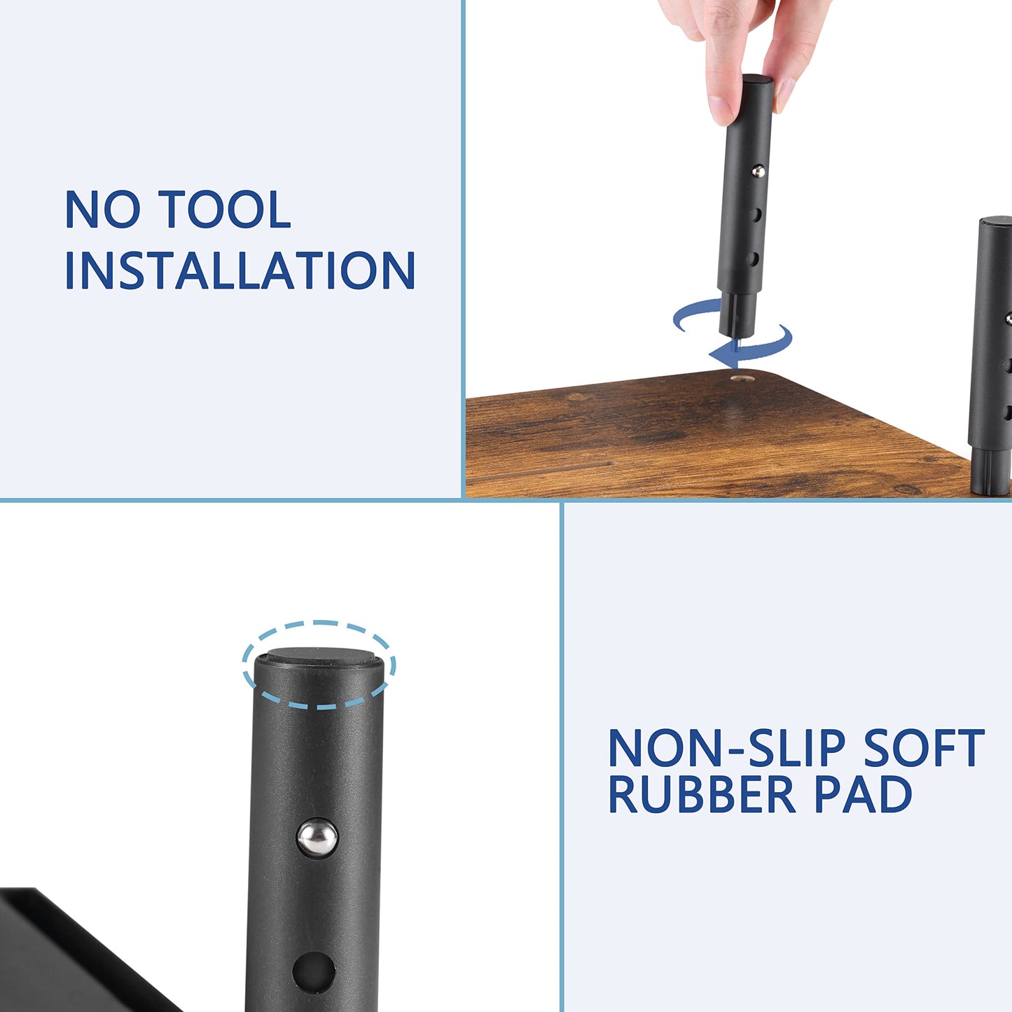 ETHU Dual Monitor Stand Riser for Desk, Computer Desk Monitor Stands for 2 PC monitors, Computer, Laptop and Printer, 3 Adjustable Shelf Length and Angle Desktop Stand with Phone Holder and Drawer, Office Supplies, Computer Accessories(Walnut)