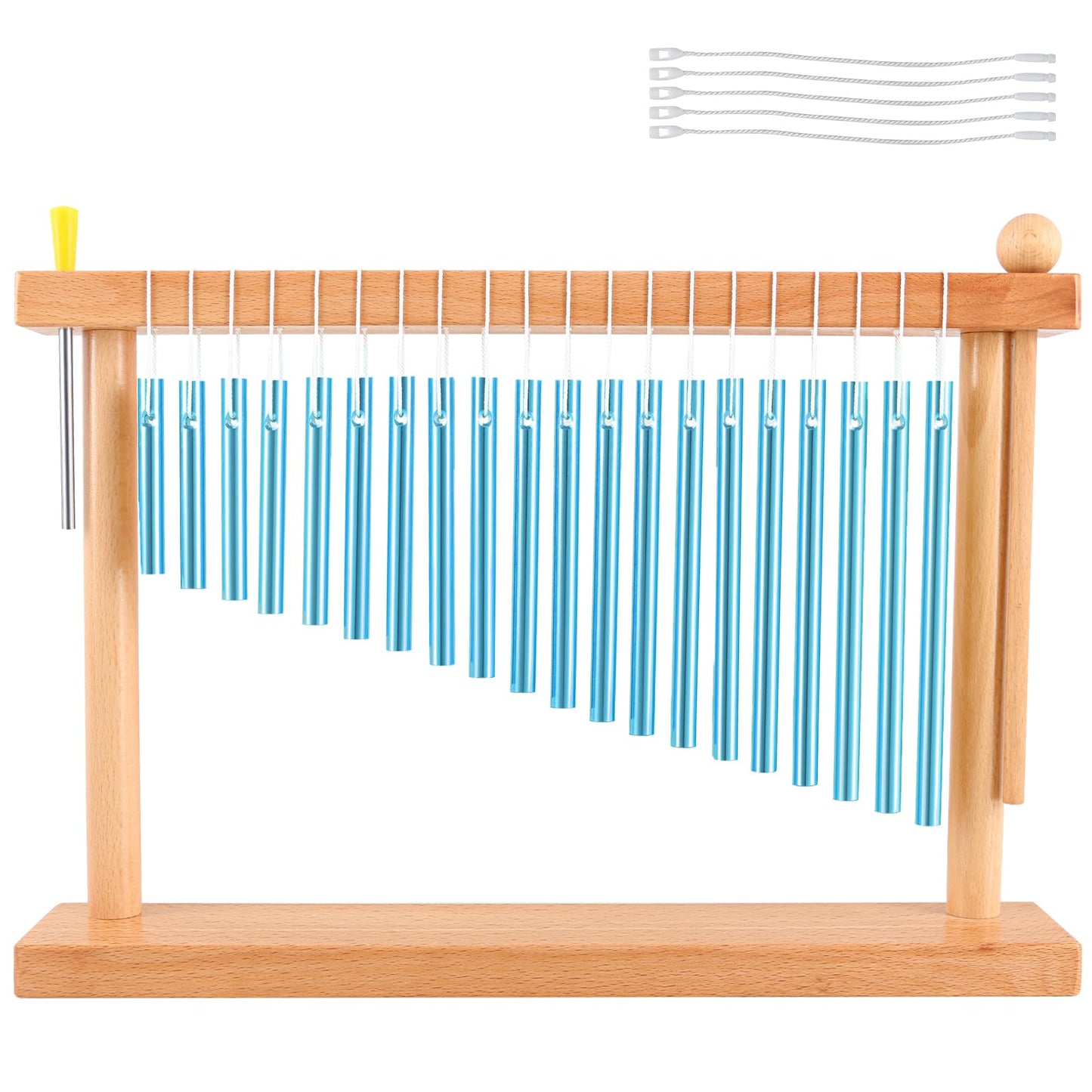 EASTROCK 20 Note Chime Table Wind Chime Bar Percussion Instrument Single Row Chime Hand Chimes Relaxing Meditation Healing Sound Desktop Decoration (Blue)