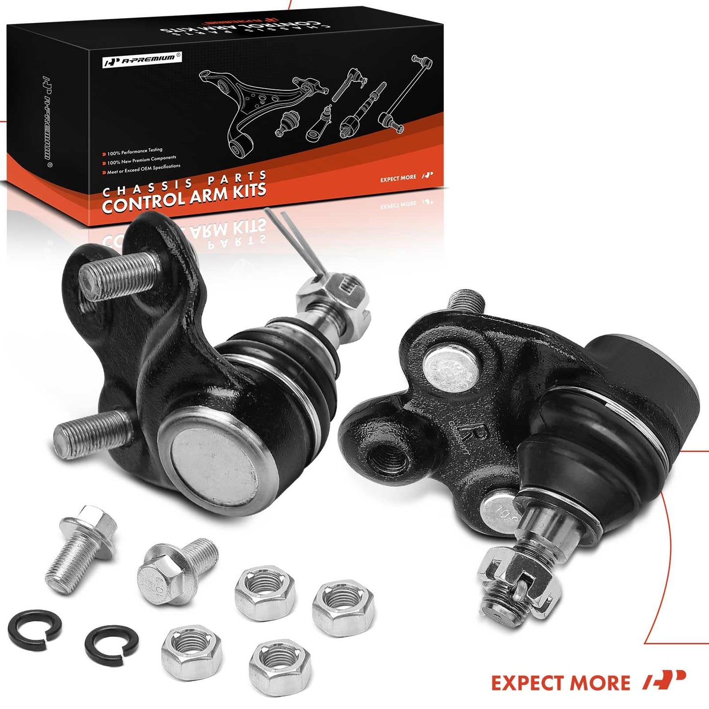 A-Premium 2 x Front Lower Ball Joint, Compatible with Honda Civic 2006-2011 & Acura CSX 2006-2011