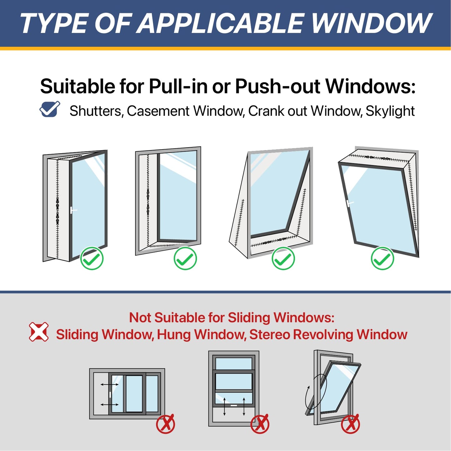 LOVIGA 400CM(157") Portable AC Window Seal, Casement Window Vent Kit Seal Kit for Portable Air Conditioner & Ventilation System with Zipper Opening,Easy to Install No Drilling