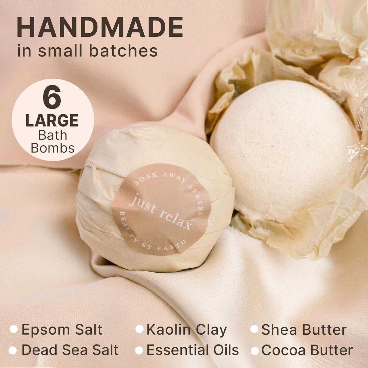 Bath Bombs Gift Set - Made with Organic & Natural Ingredients, Relaxing Spa Gifts for Women, Men & Kids