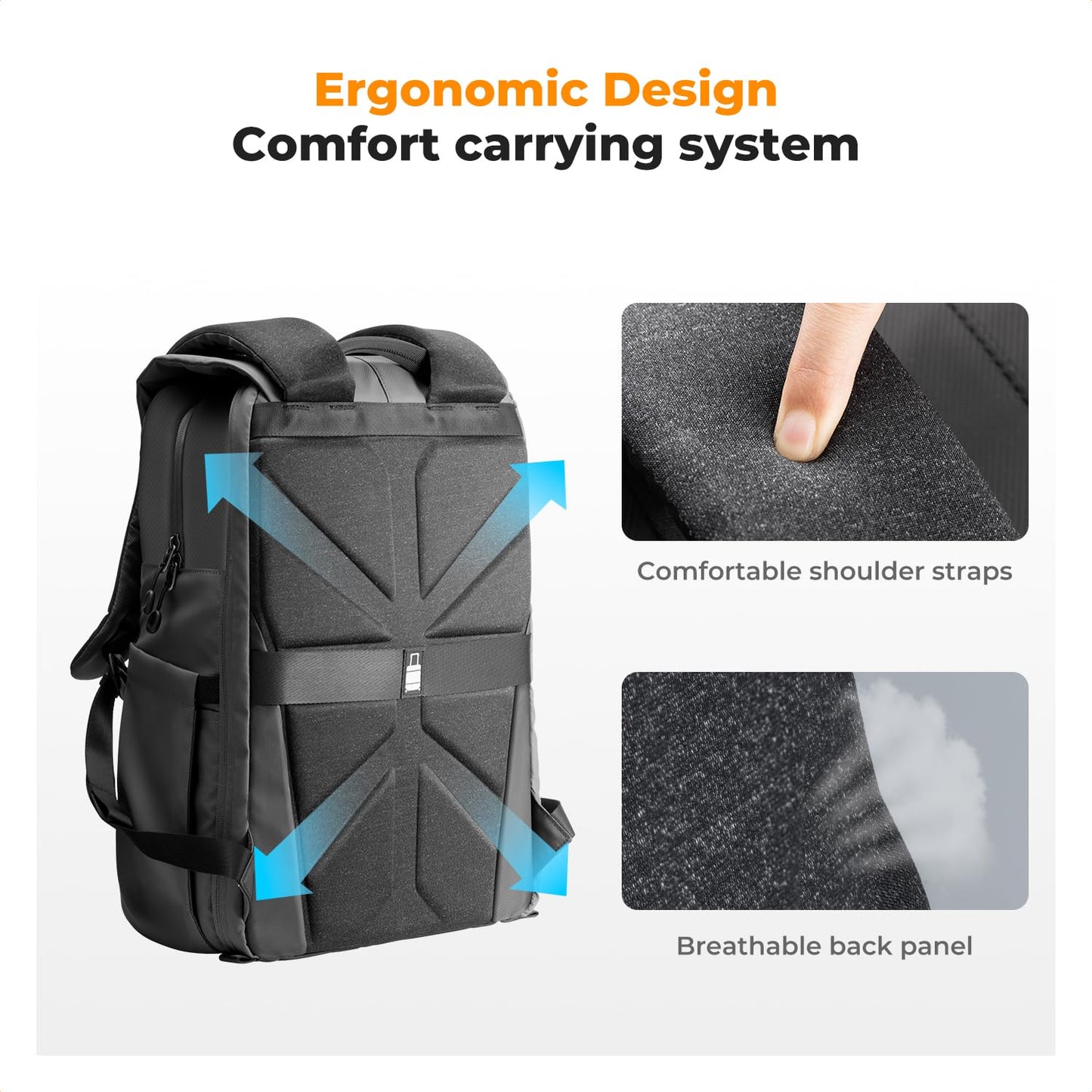 K&F Concept Camera Backpack, Camera Bags for Photographers Large Capacity Camera Case with Raincover,15-15.6 Inch Laptop Compartment Compatible for Canon/Nikon/Sony/DJI Mavic Drone(Beta Backpack 20L)