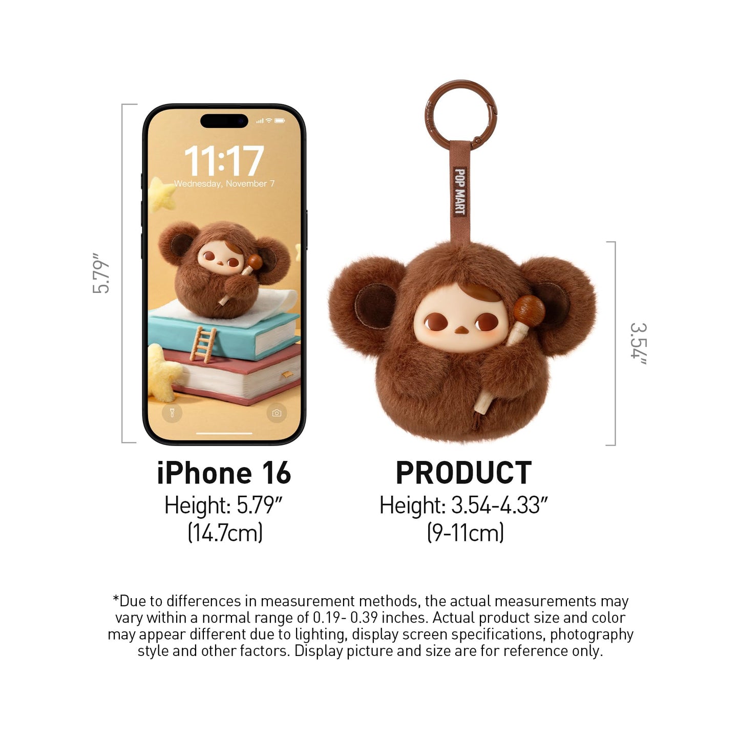 POP MART PUCKY Tap Tap Babies Series-Vinyl Plush Pendant Blind Box, PUCKY Blind Box Action Figures, Random Design Collectible Toys for Home Decor, Birthday Gifts for Girls Boys Women Men, Single Box