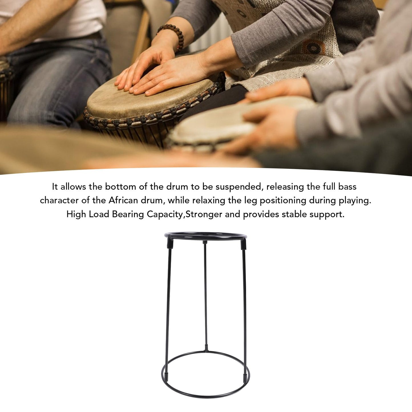 Lightweight Djembe Floor Stand, Carbon Steel Travel Djembe Stand Portable African Drum Stand for Adults And Beginners