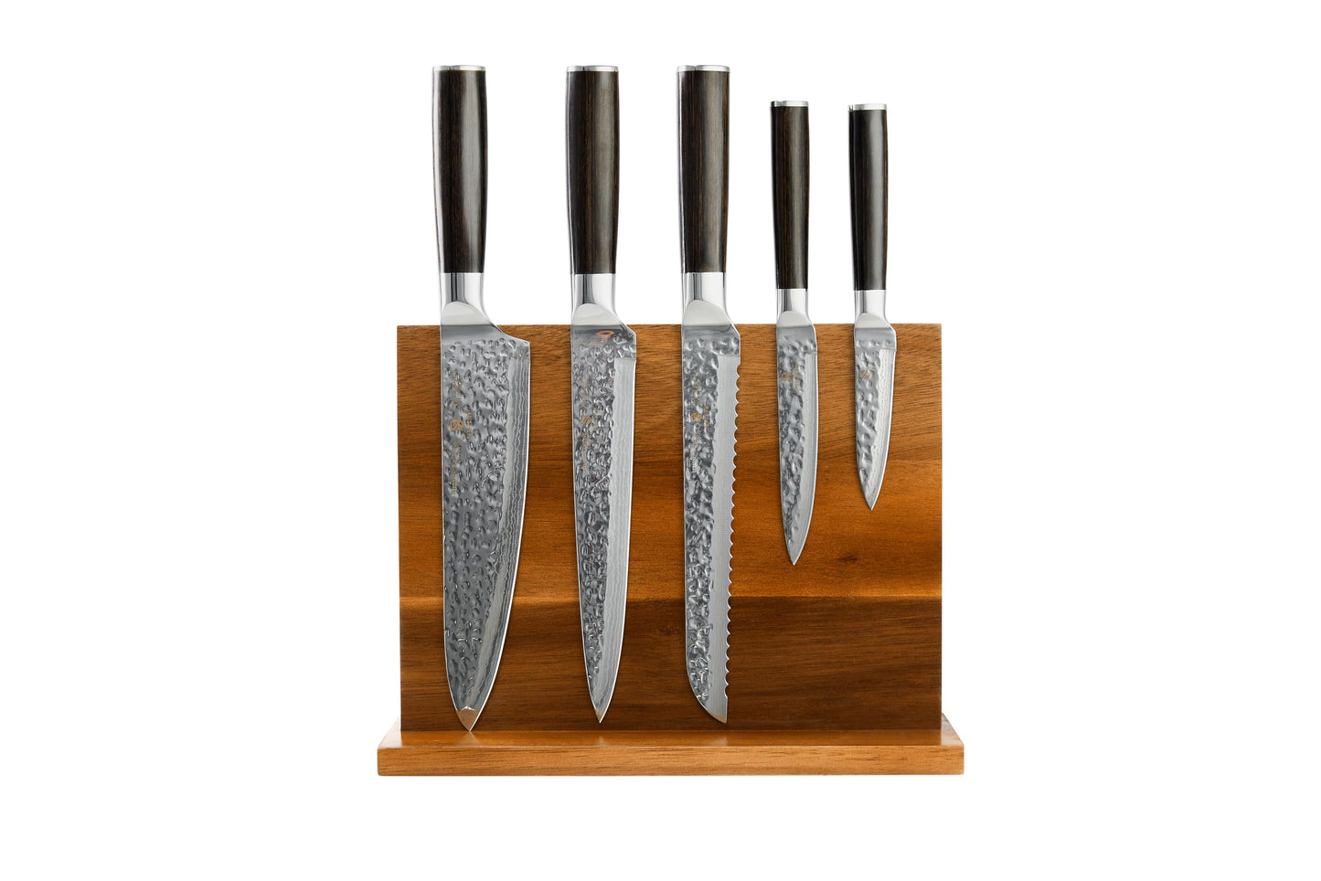 SipLip Magnetic Knife Set 6 Pieces (Magnetic Wooden Holder) German Stainless Steel Kitchen Chef's Knife Set with Gift Box