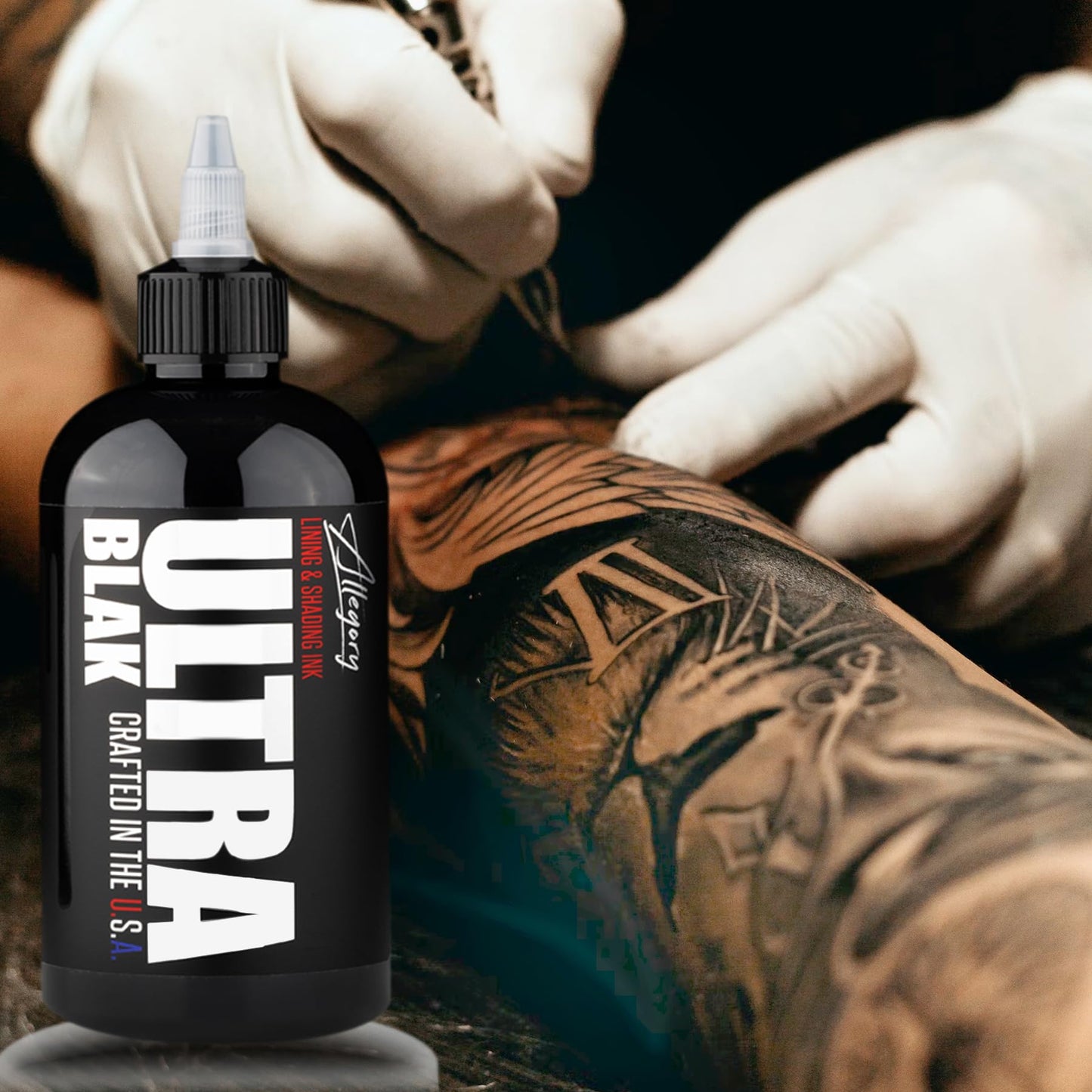 Allegory Tattoo Ink – Ultra Blak, Premium Black Tattoo Ink 8oz