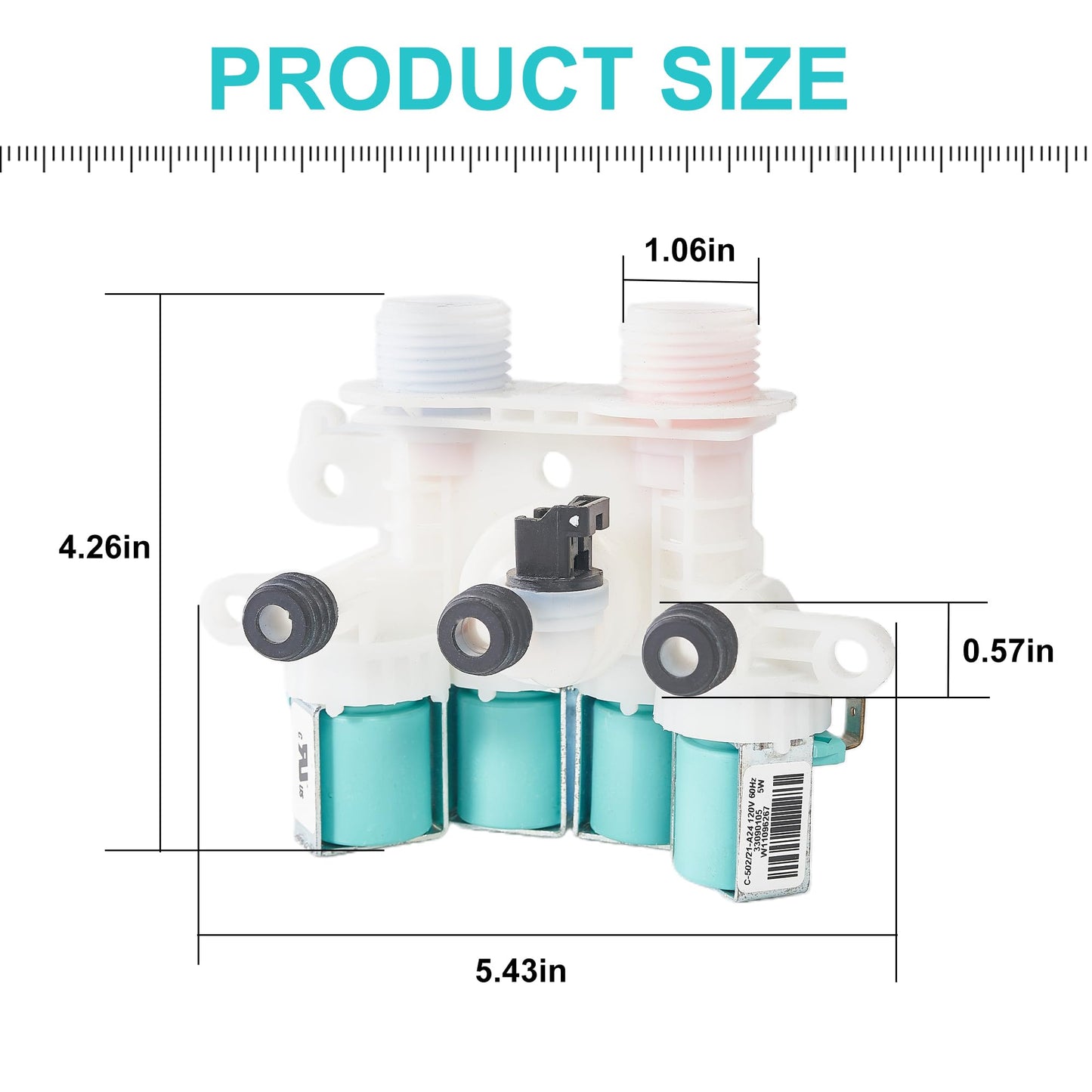 【Upgraded】 W11165546 W11220230 Washer Water Inlet Valve Replacement for Whirlpool Kenmore Maytag Washing Machine Parts Replaces 33090105,W10599423,mvwb765fw0,wtw8040dw4,mvwb865wg0,mvwb835dw1