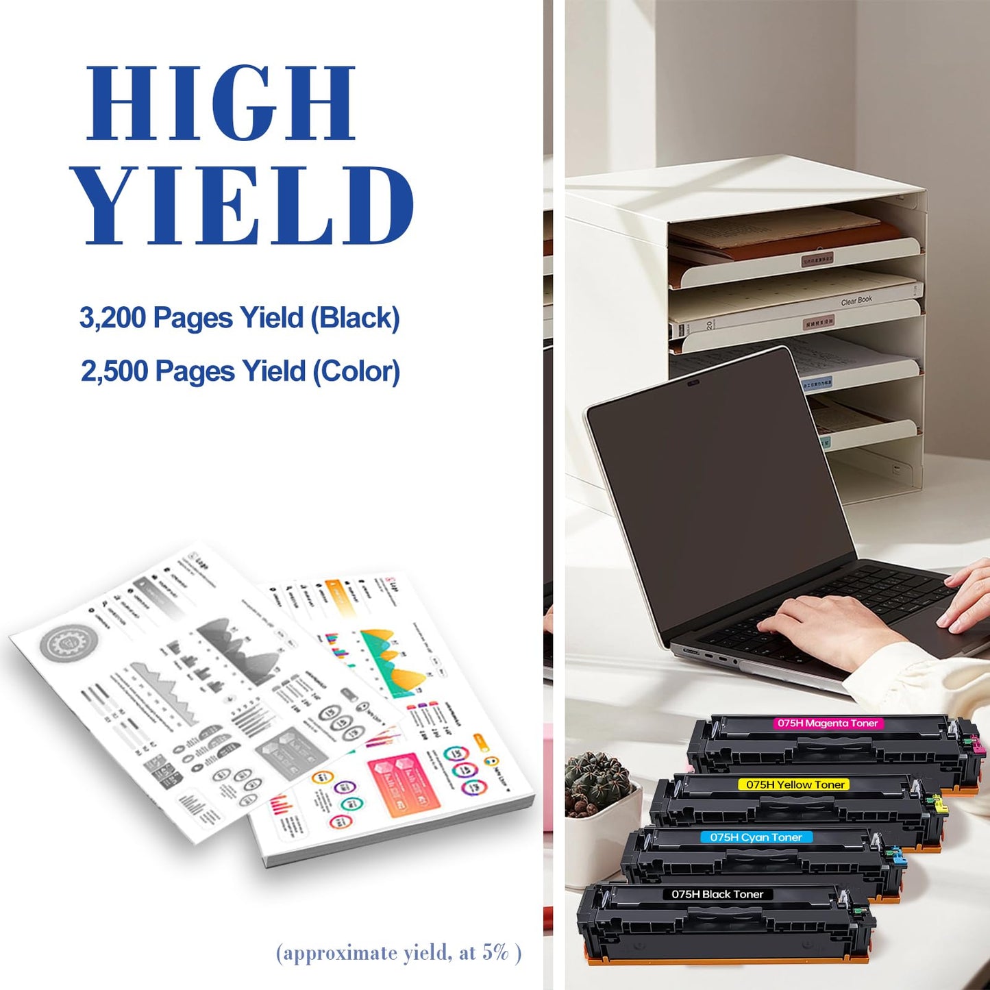 075H 075 MF660 LBP640 Toner Cartridge Compatible with MF665Cdw, MF663Cdw, MF662Cdw, LPB647Cdw, LBP646Cdw Printer（1 Black）