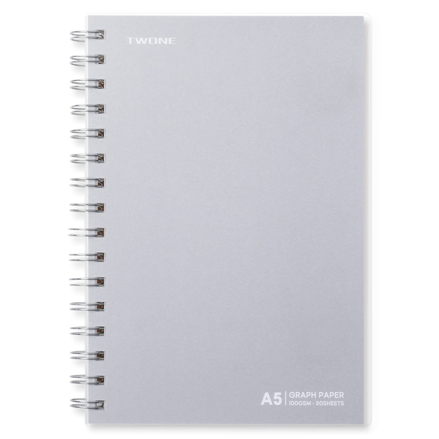 TWONE Math Notebook, Spiral Bound Graph Paper Book with 80 Sheets/160 Grid Paper, 5.5 x 8.25 Inches (4 Pack)