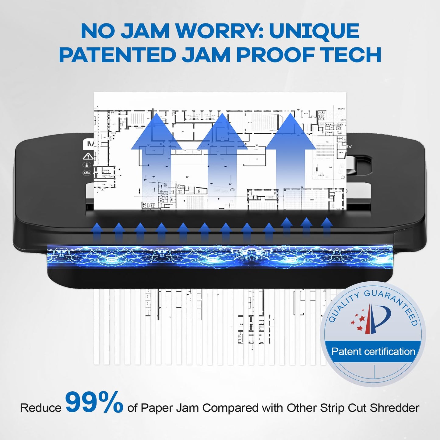 Membship Paper Shredder for Home and Office Use, 7 Sheet Strip Cut Small Paper Shredder Without Basket for Home Office, Portable Shredder Extendable Arm Design with Overheat Protection,Jam Proof