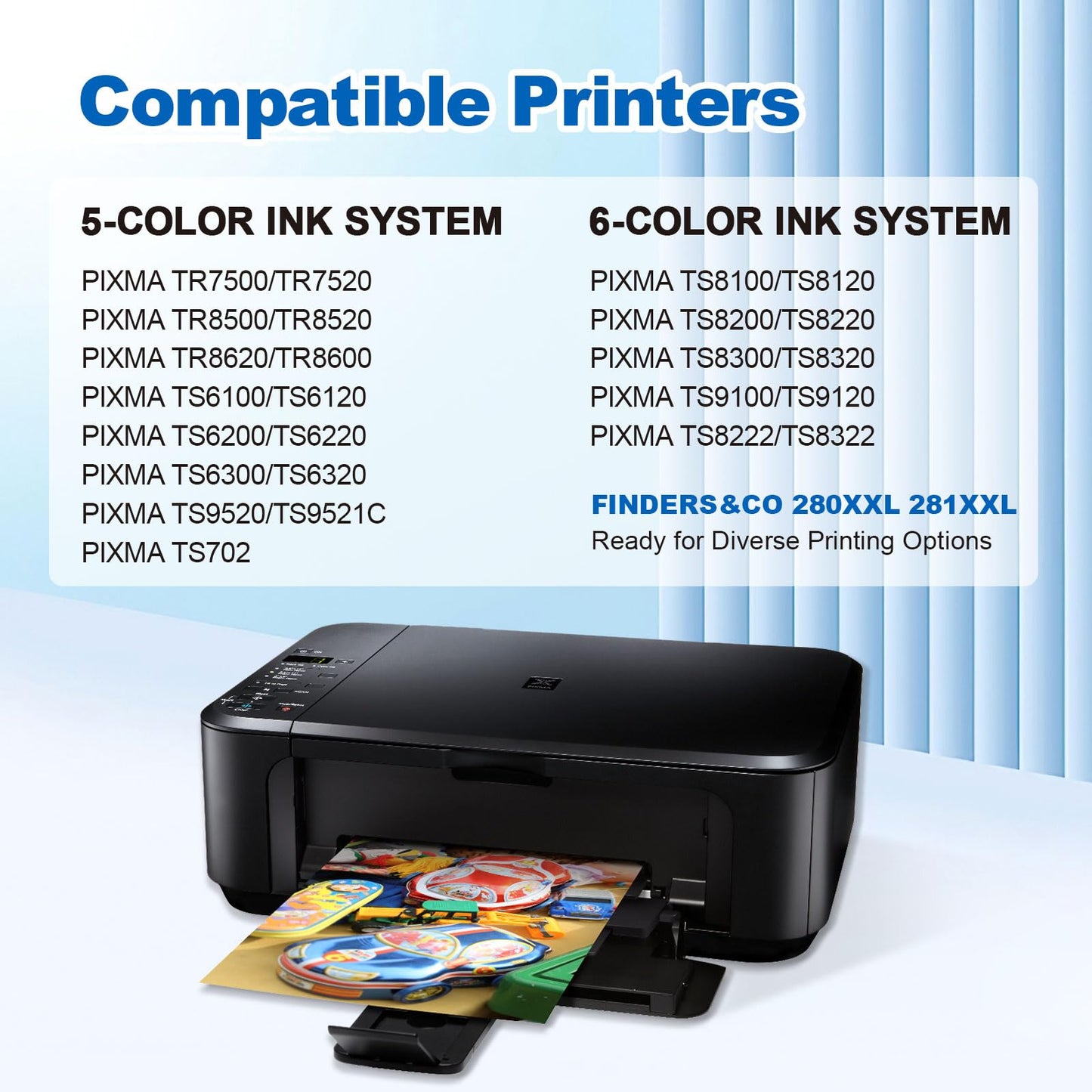 F FINDERS&CO 15 Pack PGI-280 CLI-281 XXL Ink Cartridges for Canon 280 281 Ink Work with Canon PIXMA TR8520 TR8620 TR8600 TR7520 TS9120 TS8120 TS8220 TS8320 TS6320 Printer (3SET)