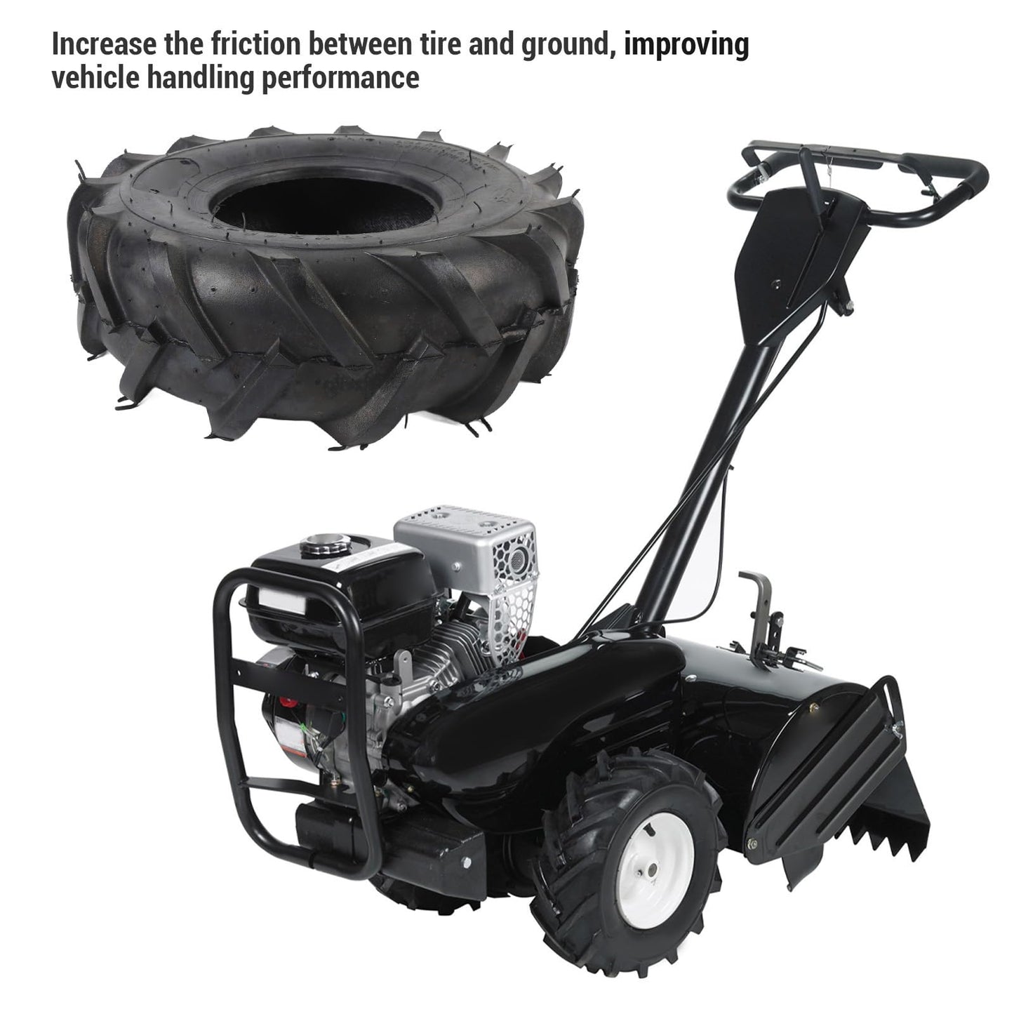 13x5.00-6 Tire, Tubeless Tiller Tractor Tire, Agricultural Tractor Lug Tread Tubeless, Replacement Riding Mower Front Wheel Assembly, 1 Pack