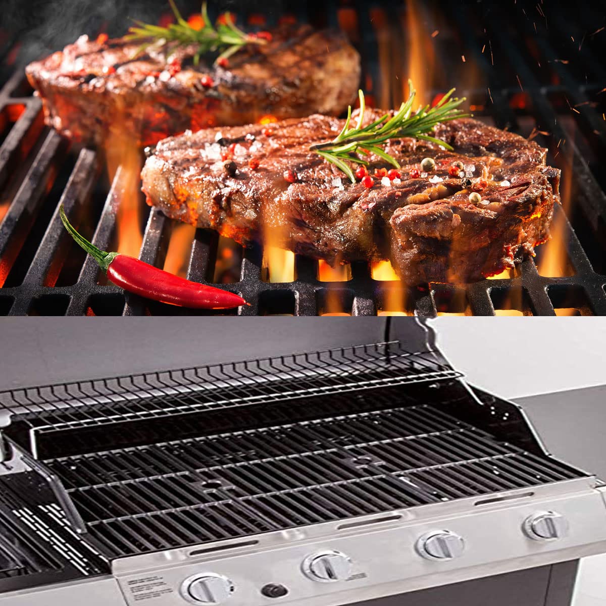 Gcostar Grill Grates Replacement for Charbroil Advantage 463344116 Gas2coal 463340516 Cooking Grids for G460-0500-w1 463343015 463340516 463370516 G530-b700-w1 463672416 463344116