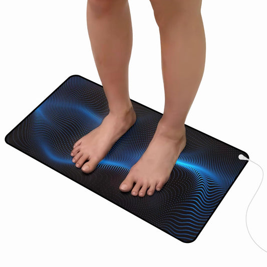 ATE Health Large Grounding Mat 26.5 x 18 for Reduced Pain, Anxiety,Inflammation, Improved Sleep, Headache Relief.Yoga Mat Grounding Pad with Wristband and 15ft Straight Cord, Connect to Earth Indoors