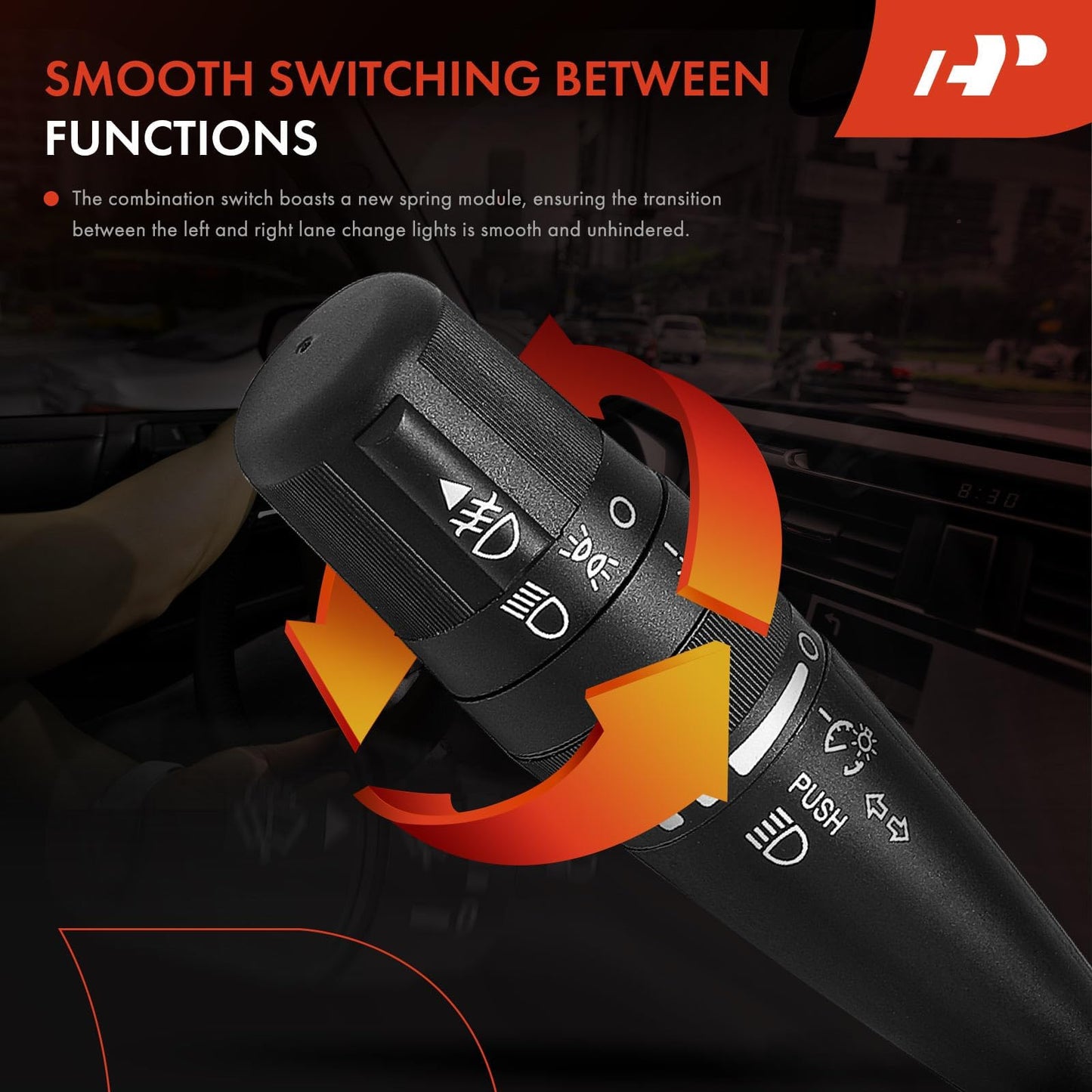 A-Premium Turn Signal Multifunction Switch Compatible with Jeep Chrysler Dodge - 2006-2018 - JK MK KK XK WK 200 Sebring Avenger Caliber Journey, Replace# CBS1703, with Fog Light Headlight Dimmer