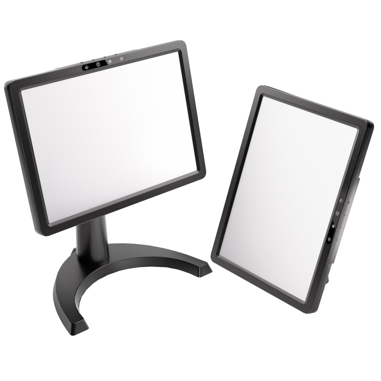 Light Therapy Lamp, 12000 Lux Full Spectrum 3 in 1 Therapy Lamps UV-Free LED Sunlight, Adjustable 10 Brightness 5 Color Modes, Timer, Height, Angle& Detachable Stand, Black