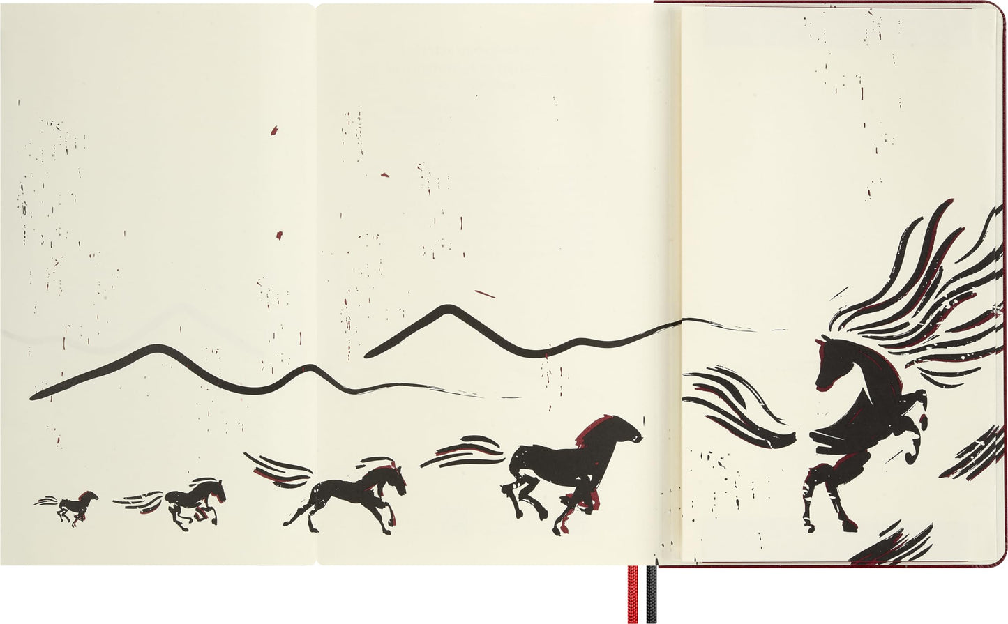 Moleskine Limited Edition Year of the Horse 2026 Woodcut Notebook, Hard Cover, Large (5" x 8.25") Ruled/Lined, Autumn Red, 176 pages