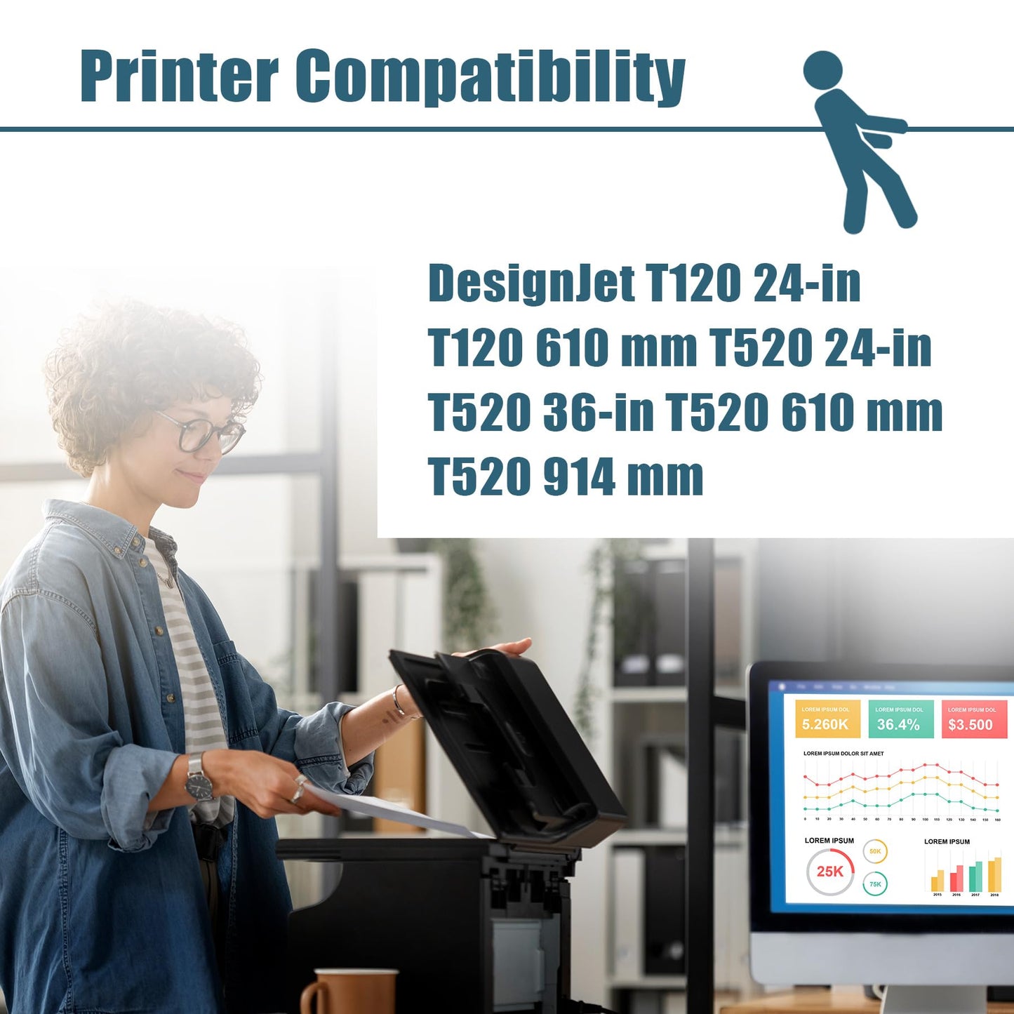 Mutikor 711XL Black Ink Cartridge Compatible Replacement for HP 711 Cartridge Black XL for Designjet T530, T525, T520, T130, T125, T120, T100 Series Printer - 3 Pack 711 bk