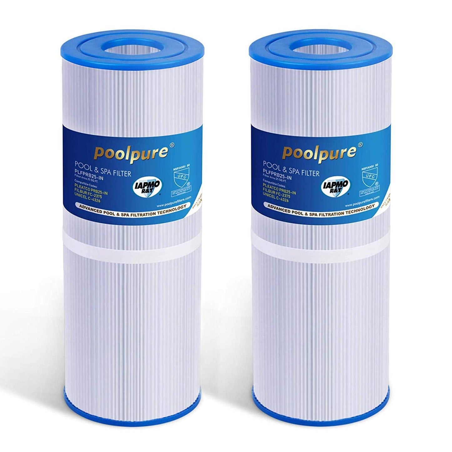 POOLPURE Hot Tub Filter, Replacement for Unicel C-4326, Pleatco PRB25-IN Filbur FC-2375, Guardian 413-106, FC-2370, 3005845, 17-2327, 100586, 33521, 25392, 817-2500, 5X13 Drop in Spa Filter, 2 Pack