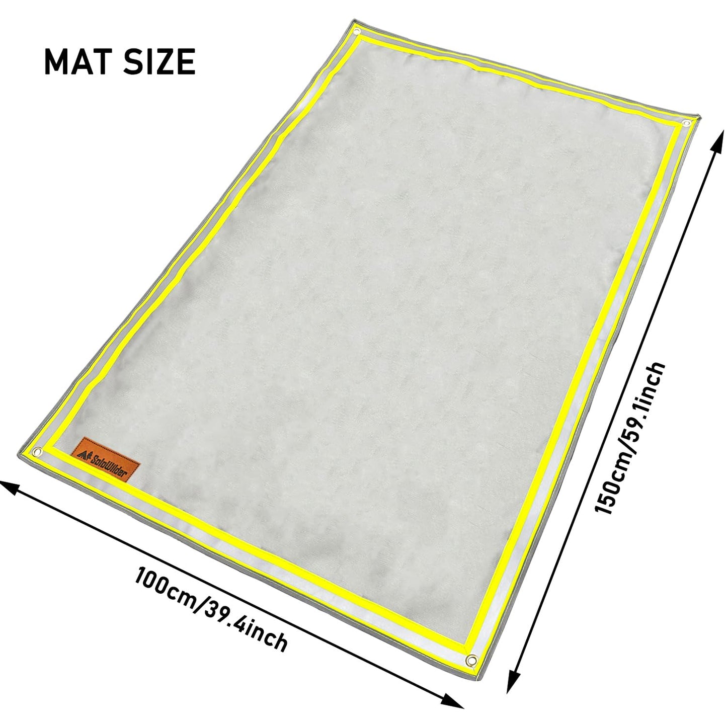 SoloWilder Wood Stove Mat 32" x 20" Fire Pit Grill Mat for Tent Stove Deck Patio Grass Lawn Campsite Insulation Protection (40 inch)