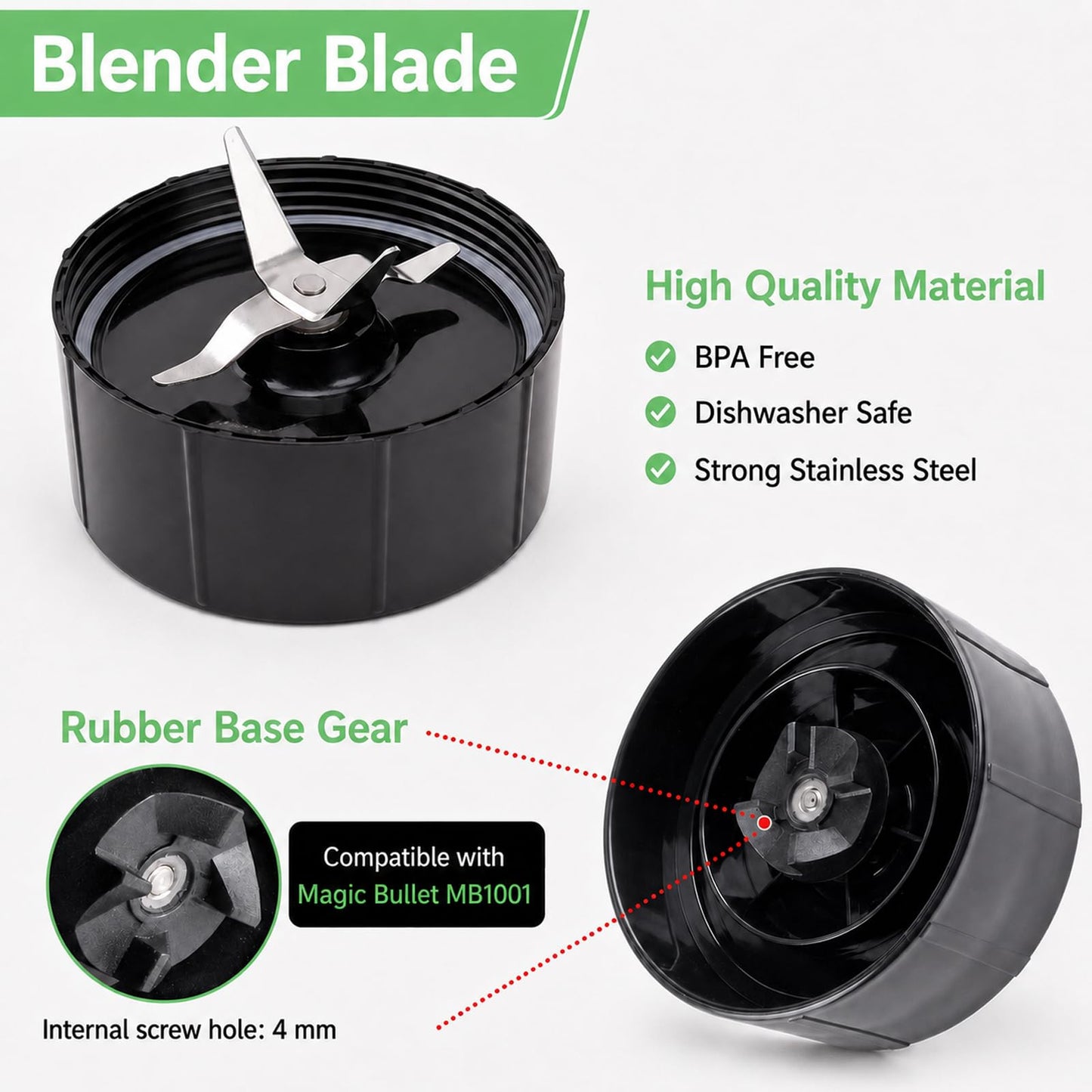 22oz Cups and Blade Compatible with Magic Bullet Blender, Tall 22oz Cup with Flip Top to-Go Lid Replacement Parts Compatible with Magic Bullet 250w MB1001 Juicer Mixer