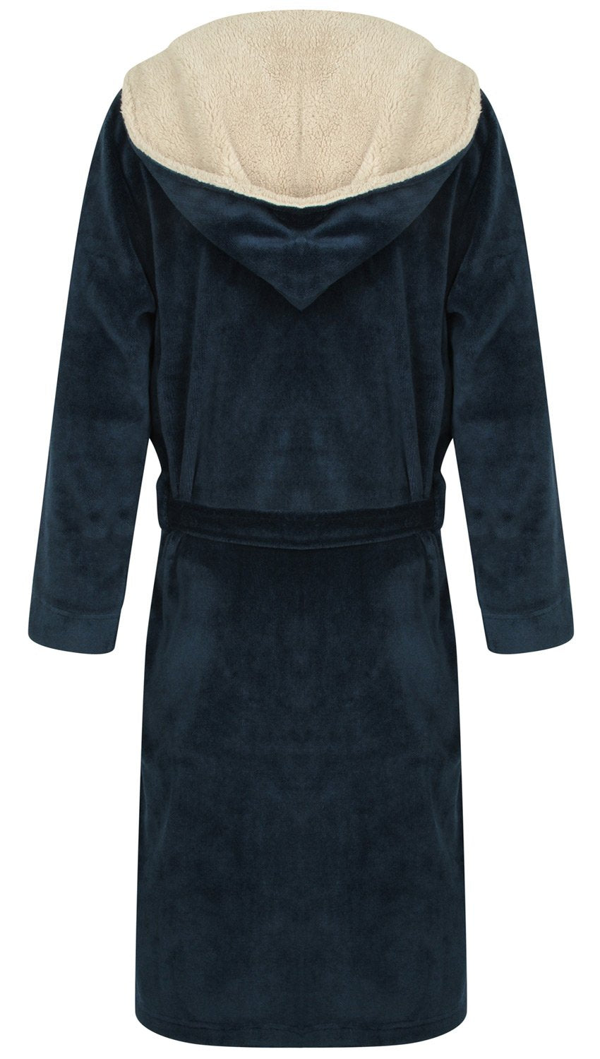 John Christian Men's Hooded Fleece Robe, Blue Marl, Blue, Medium