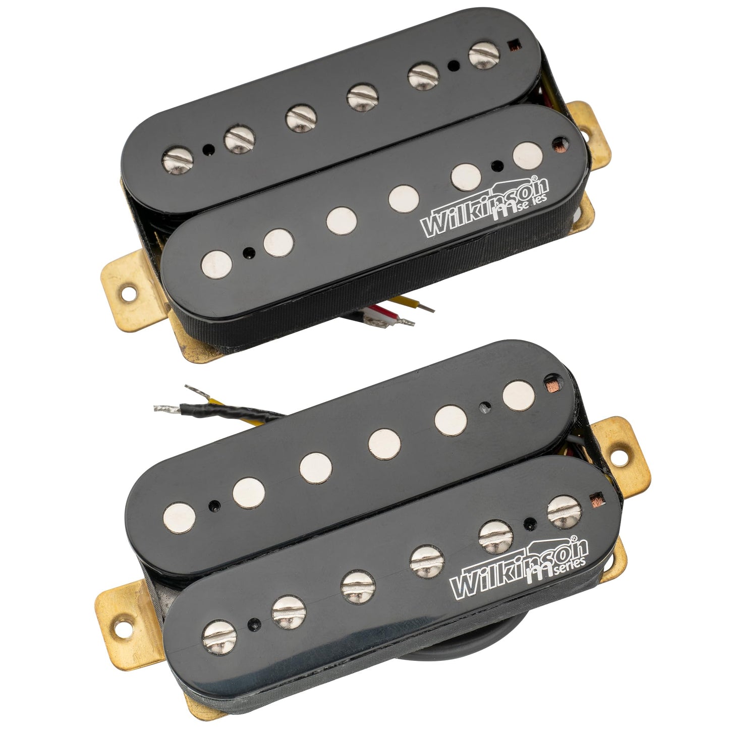 Wilkinson Vintage Classic Alnico 5 Overwound Open Style Humbucker Pickups Set for Electric Guitar, Black