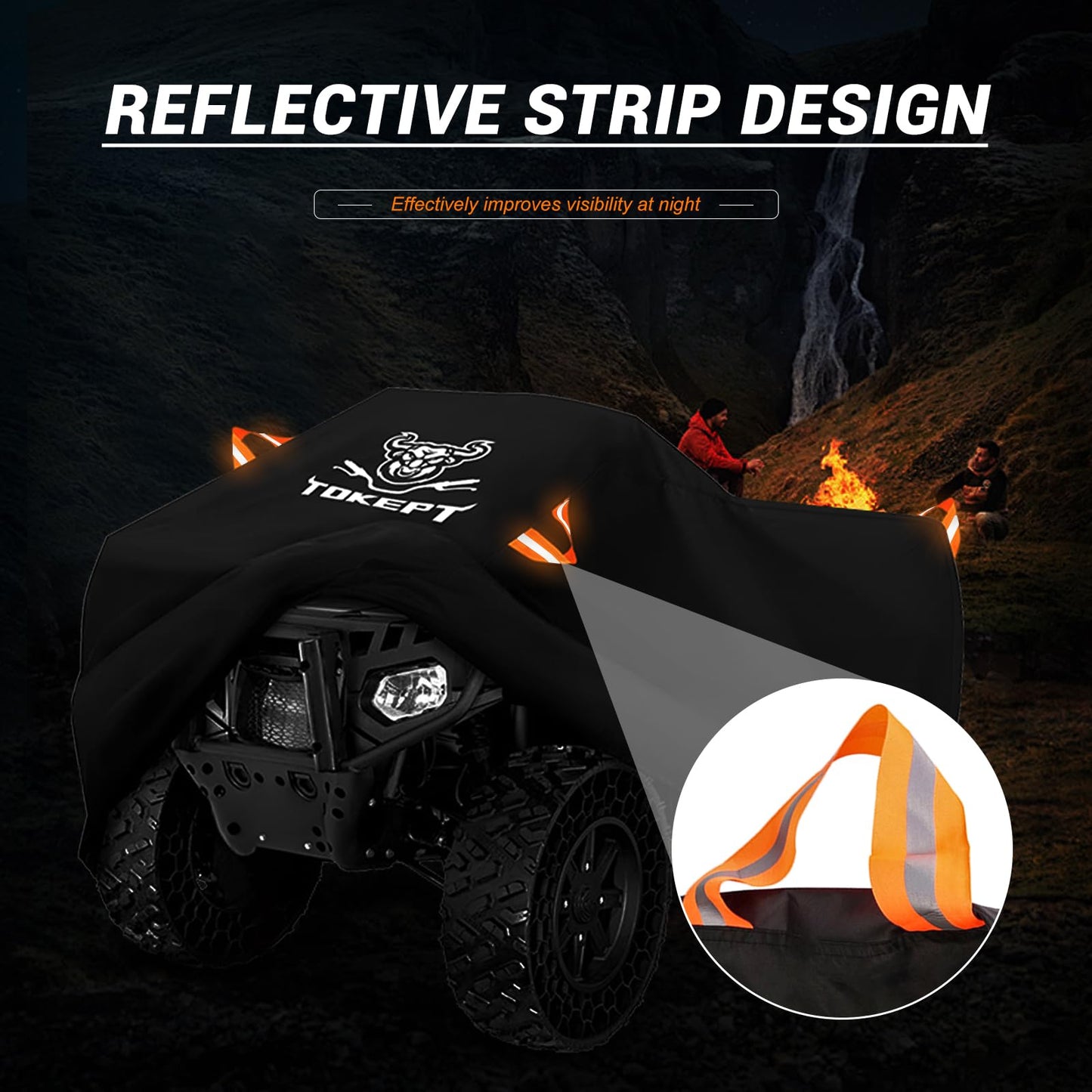 Tokept ATV Cover, Waterproof Heavy Duty 4 Wheeler Cover Quad Cover All Season Weather Proof Outdoor UV Protection for 82 Inch Polaris Kawasaki Yamaha Suzuki Honda (XLarge)