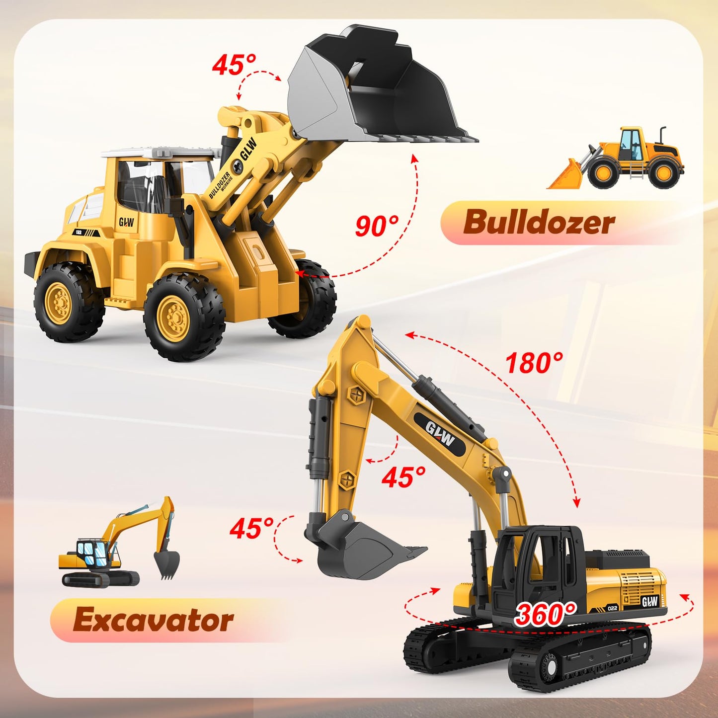 Construction Toys,Chardfun Construction Truck Set Toys for 3-9 Year Old Boys Vehicle Toys Truck Toy for Boys 4 5 6 7 8 Birthday Gift Toddler Toys