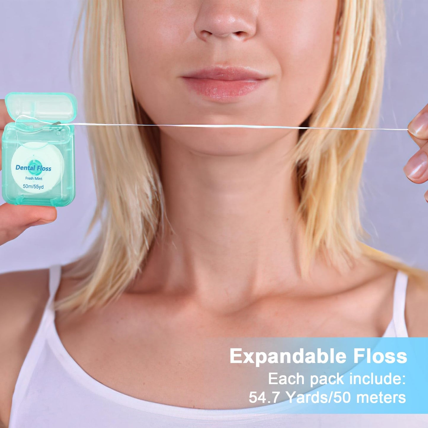 96 Pack Dental Floss Bulk Statin Tape Dental Floss 50m Each Travel Dental Oral Care for Teeth and Gum Protection Fresh Breath (Green)