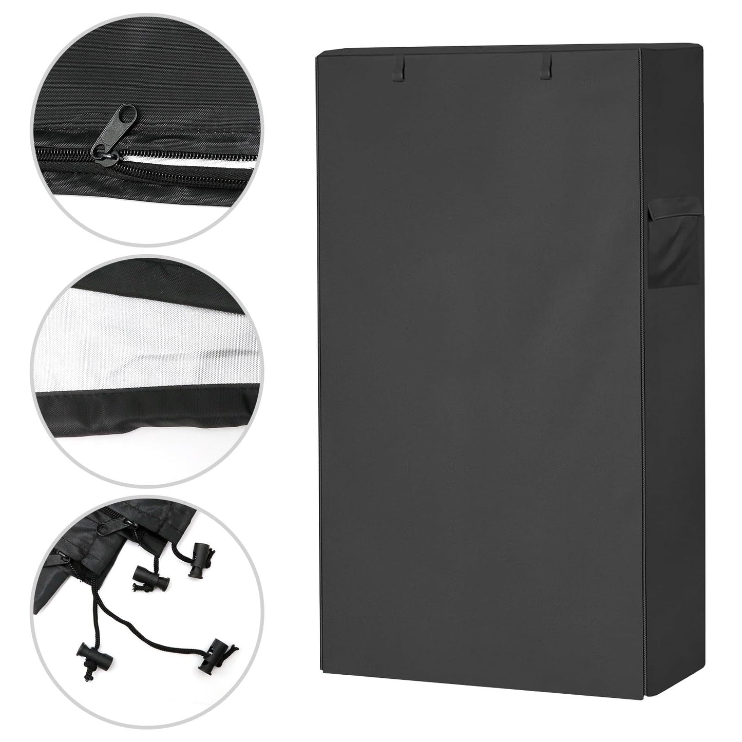 VIKKSAER Dustproof Shelf Cover, 48" W x 18" D x 72" H, Heavy Duty Waterproof Storage Shelving Cover, Steel Organizer Wire Rack Covers, Shelf Display Rack Protector Cover with Zipper (Black)