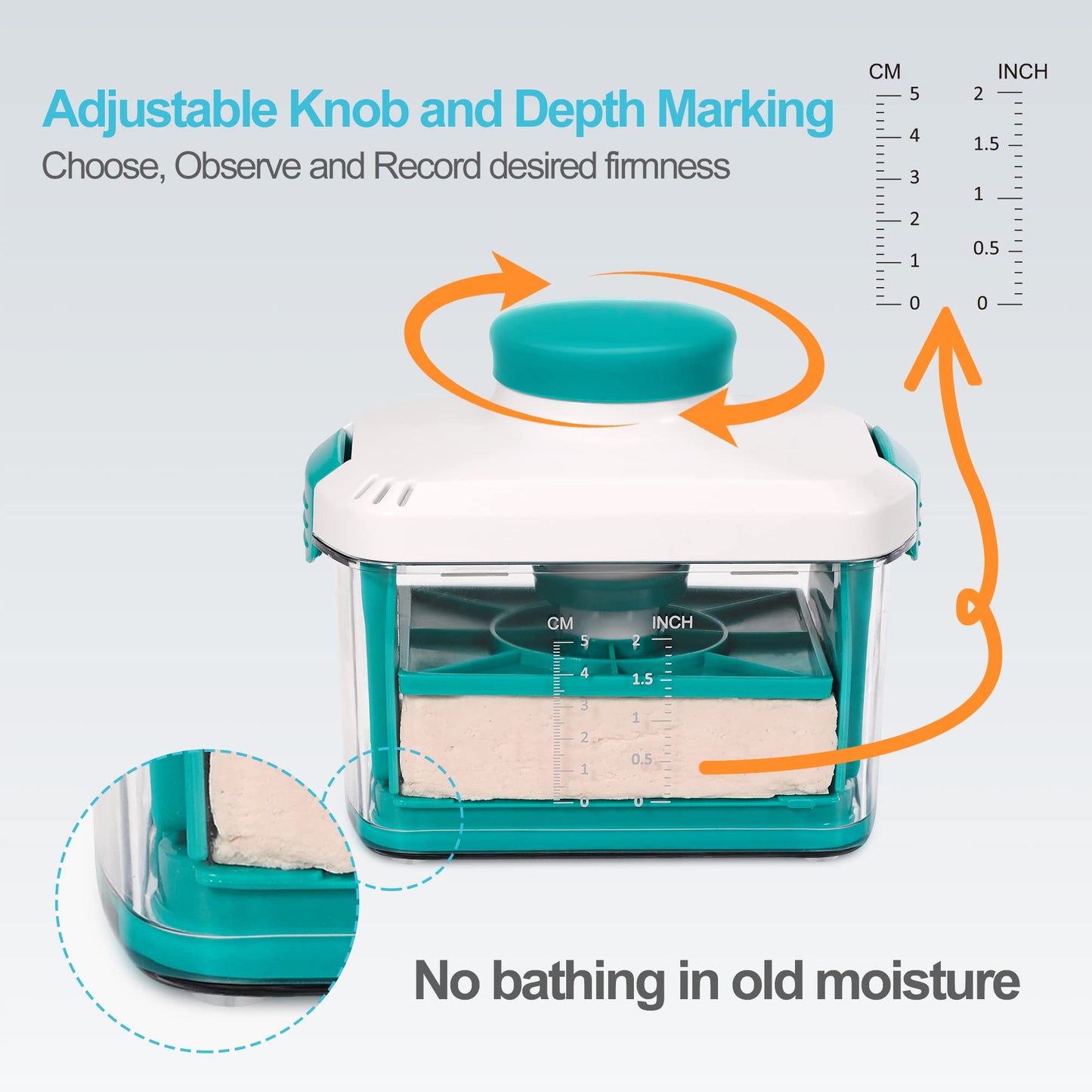Noya Adjustable Tofu Press - Vegan Tofu Presser to Speed up Removing Water from Silken, Firm, and Extra Firm Tofu in 10-30mins Without Crack - Bpa Free