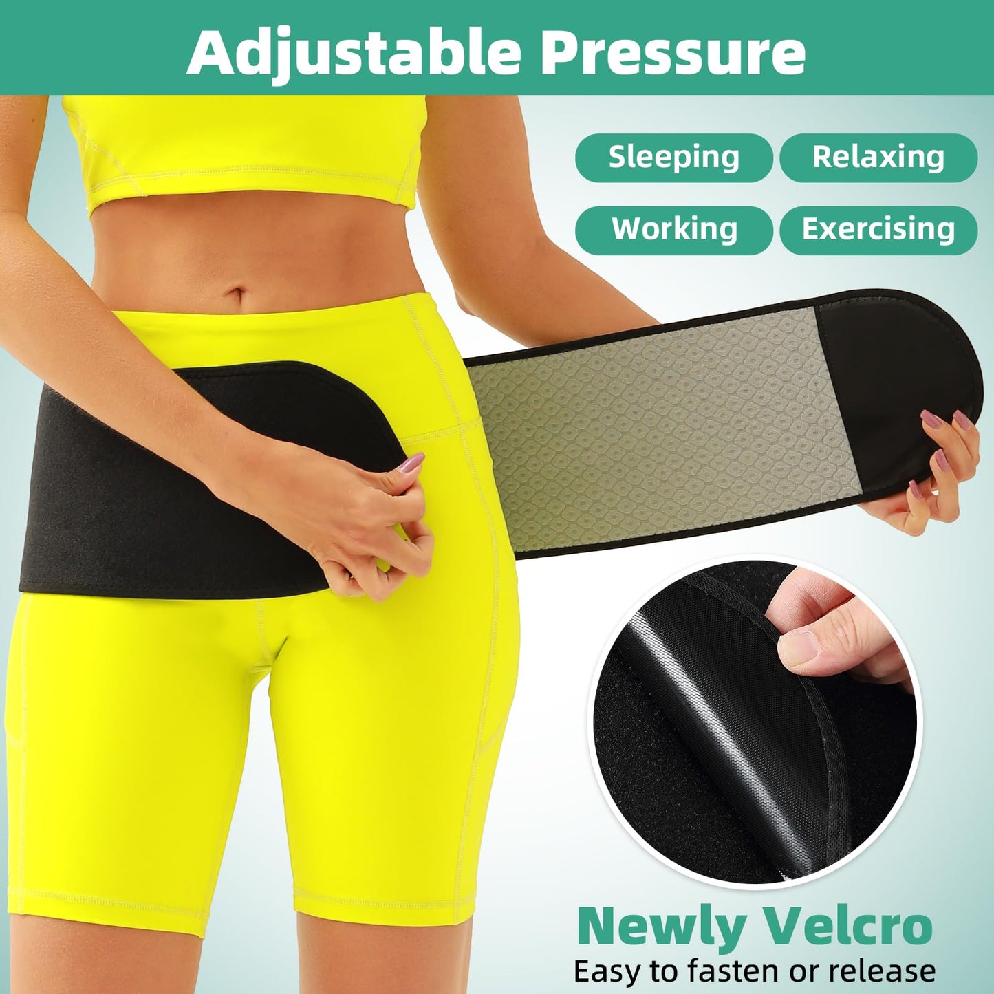 Pregnancy & Maternity Belt with Compression Groin Band - For Hernia, Pelvic Floor Pain Prolapse Belly Band with Groin Straps Uterine Prolapse (Large)