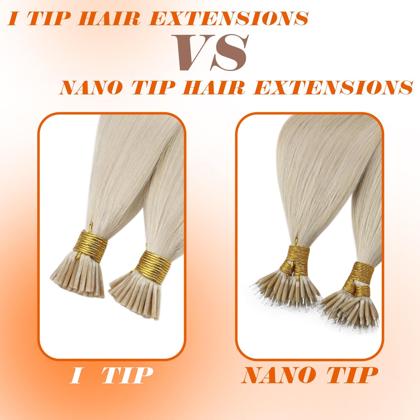 Sunny Hair I Tip Hair Extensions Real Human Hair 50g Straight Remy Human Hair Extensions for Women Itip White Platinum Blonde 14inch