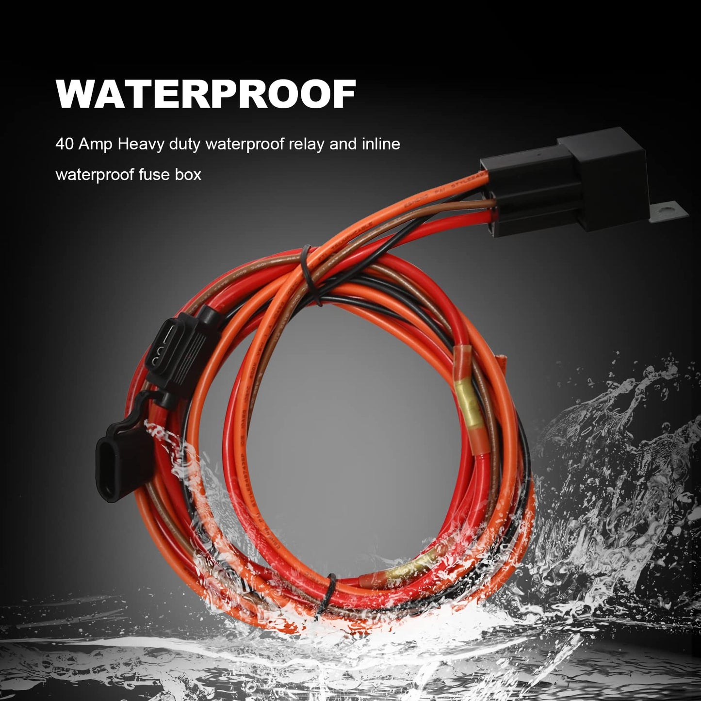 DUZFOREI Electric Fuel Pump Relay Kit Fuel Pump Wiring Harness 40 AMP Heavy Duty Long Wires Fit for 12V System P/N 30247