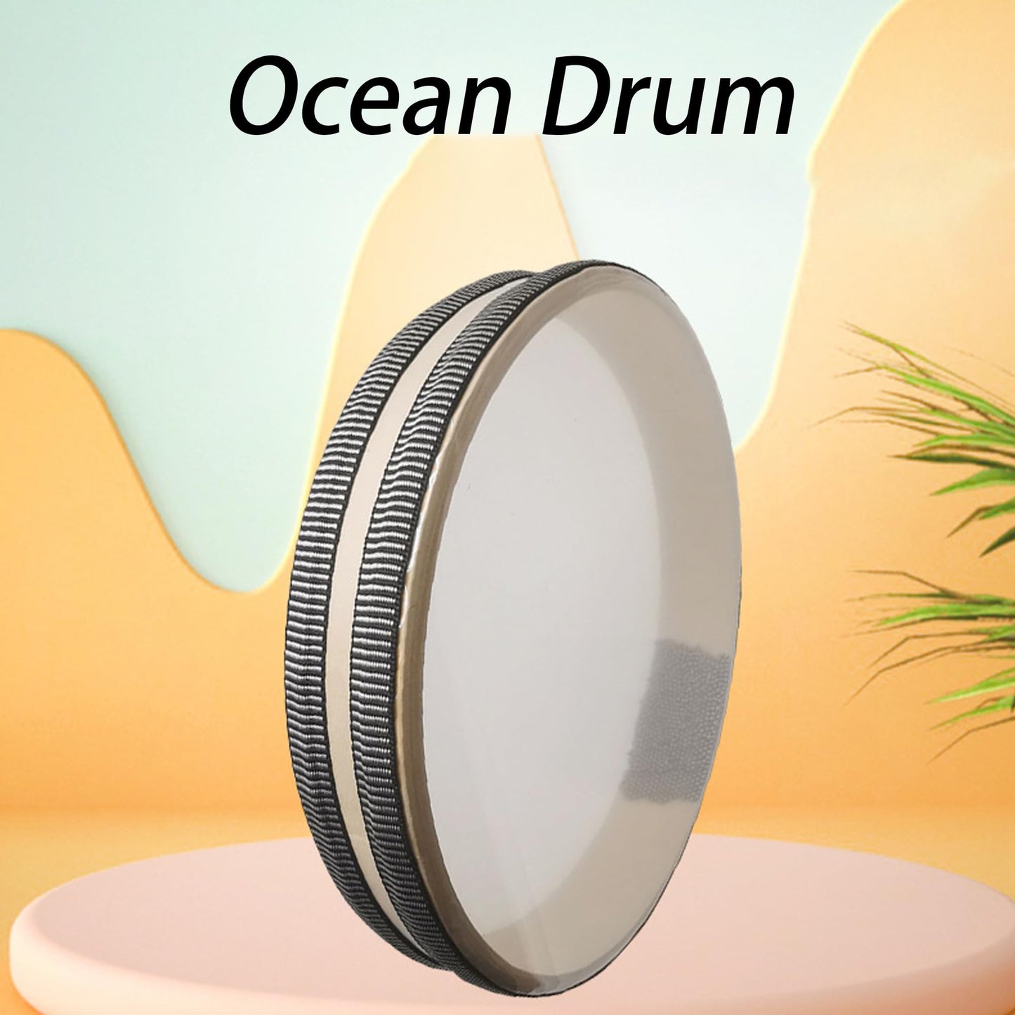 Bstinay 10inch Natural Ocean Drum Wave Bead Sea Sound Drum Musical Instrument Percussion