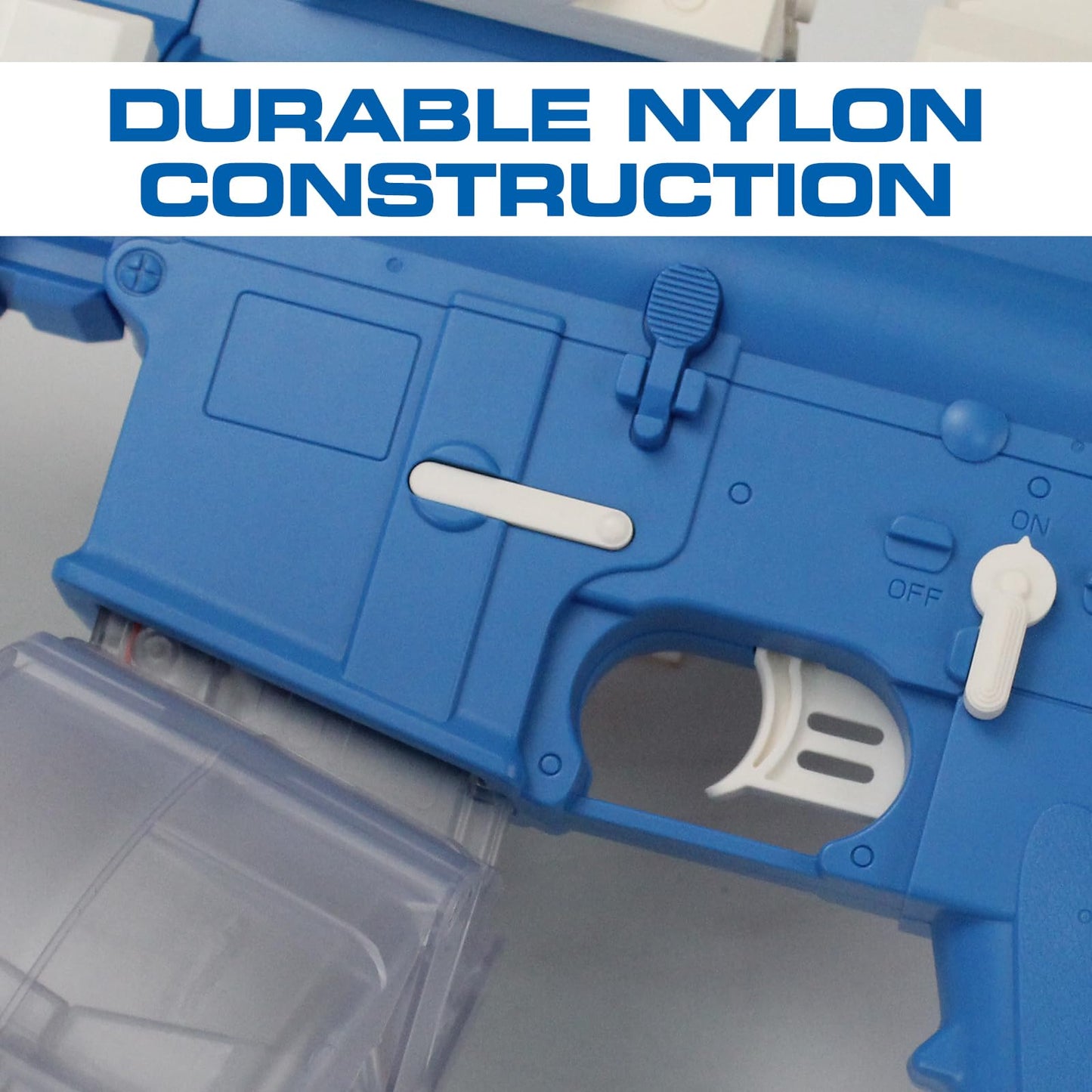 BIU BLASTER 30-Inch Gel Ball Blaster Gun 140+ FPS, 80+ Ft Range Full-Size Electric Automatic Splatter Orby Gun 7.4V 1400mAh Battery 30,000 Rounds for Outdoor Games, Ages 14+ Blue