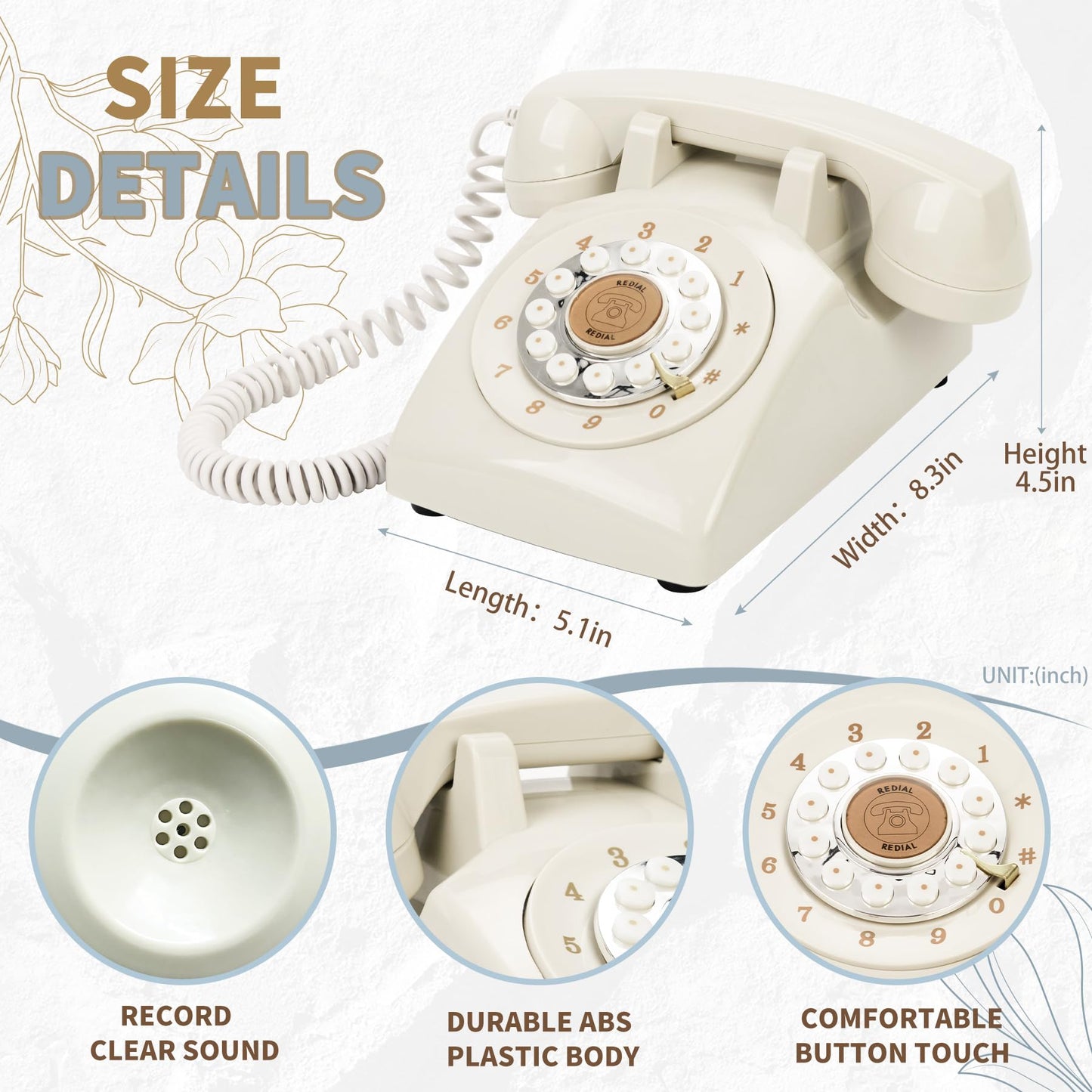 FiayaCom Audio Guest Book Wedding Phone, Preserve Your Special Occasions, Customized Audio Messages, Like Leaving A Voicemail Message, for Wedding, Party, Confession (Fresh-White)